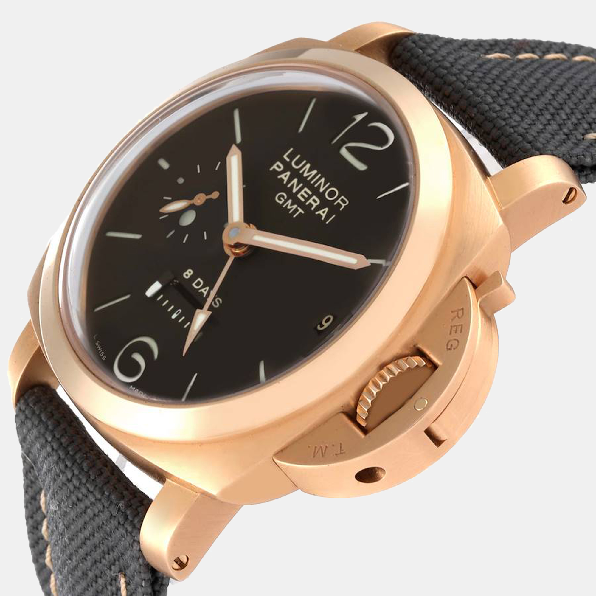 

Panerai Brown 18k Rose Gold Luminor PAM00289 Manual Winding Men's Wristwatch 44 mm