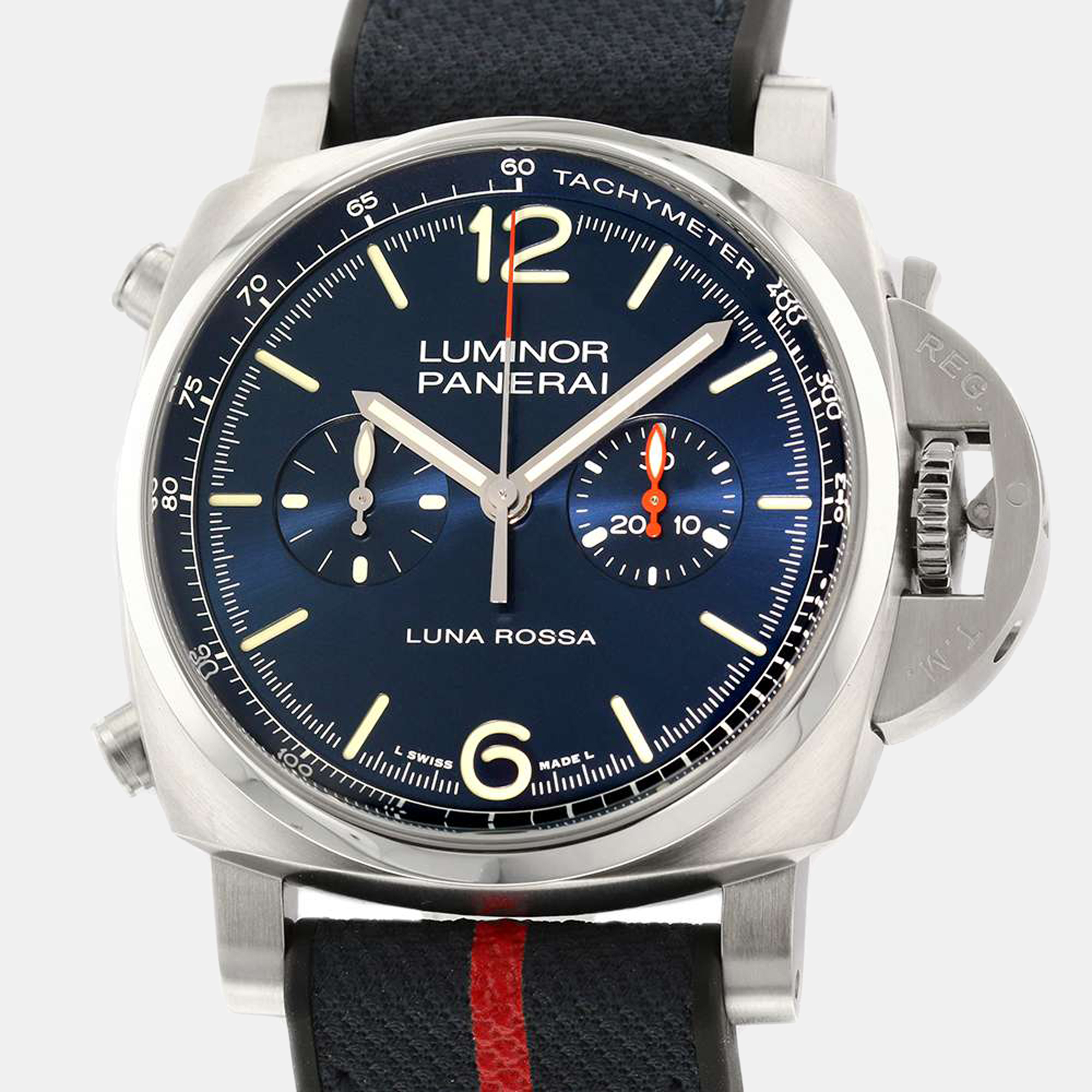 Pre-owned Panerai Blue Stainless Steel Luminor Pam01303 Automatic Men's Wristwatch 44 Mm