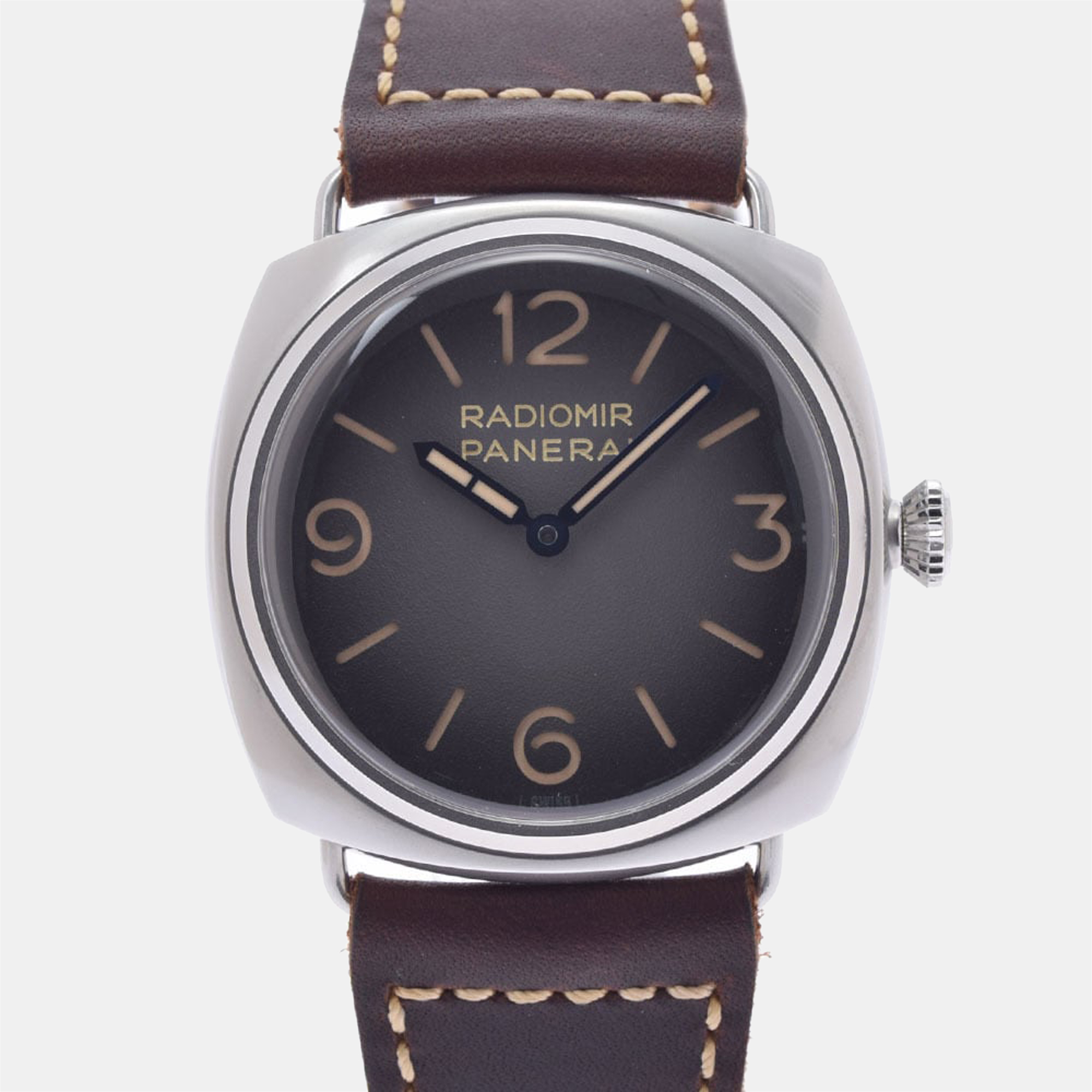 Pre-owned Panerai Brown Stainless Steel Radiomir Origine Pam01334 Automatic Men's Wristwatch 45 Mm