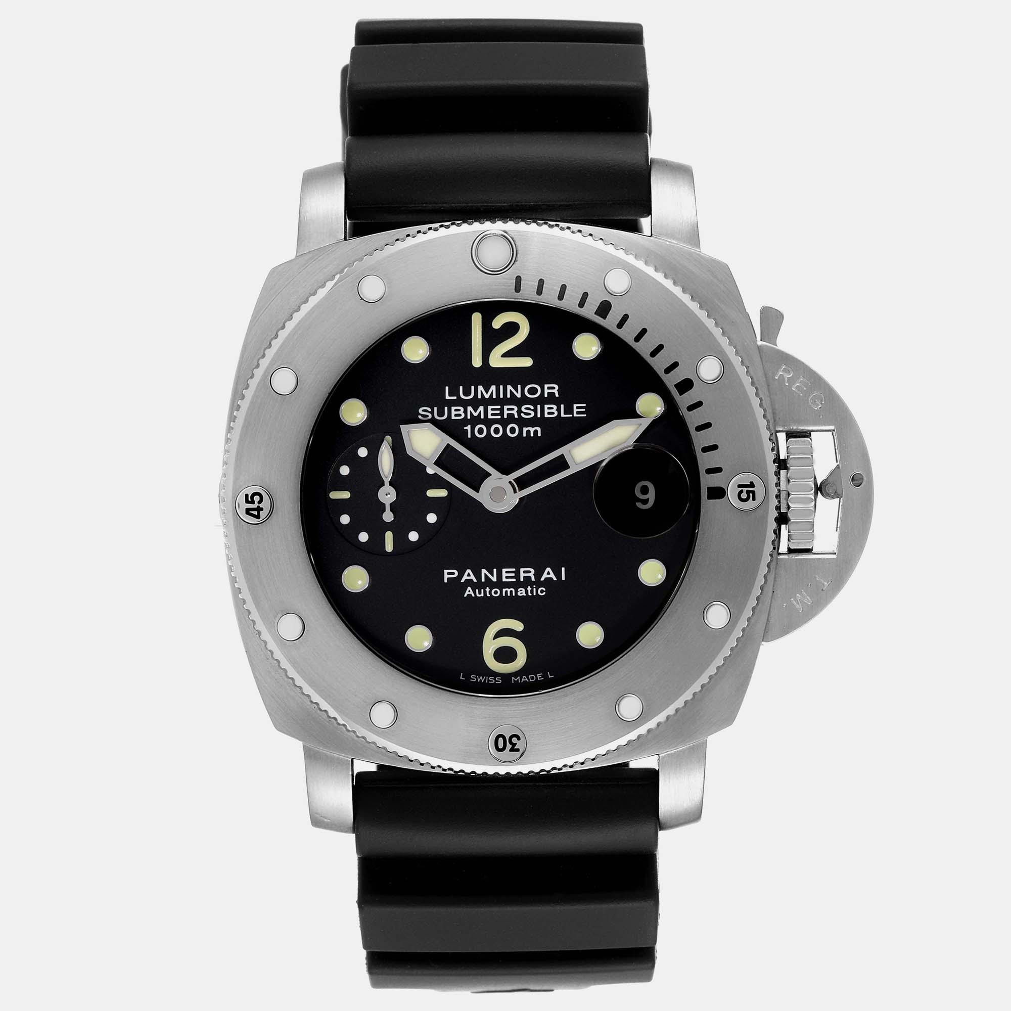 

Panerai Black Stainless Steel Luminor PAM00243 Automatic Men's Wristwatch 44 mm