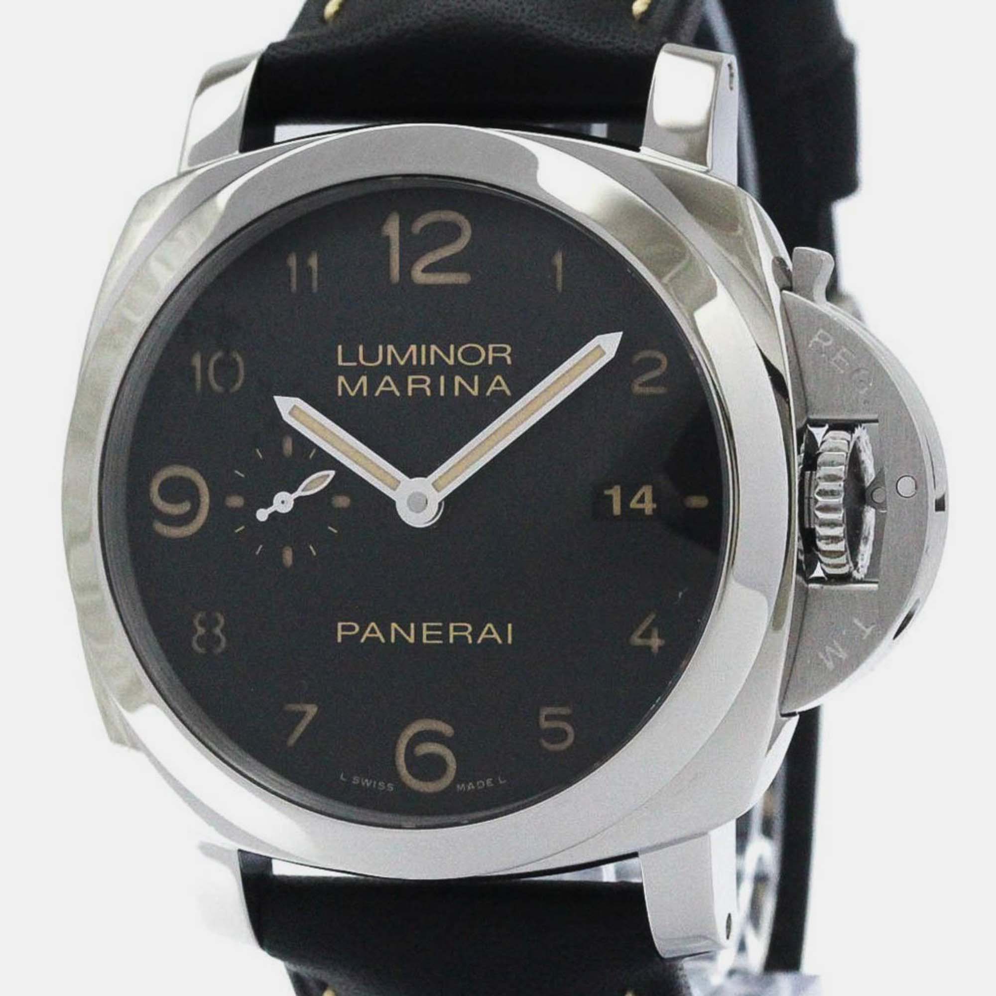 A classy silhouette made of high quality materials and packed with precision and luxury makes this authentic Panerai wristwatch the perfect choice for a sophisticated finish to any look. It is a grand creation to elevate the everyday experience.