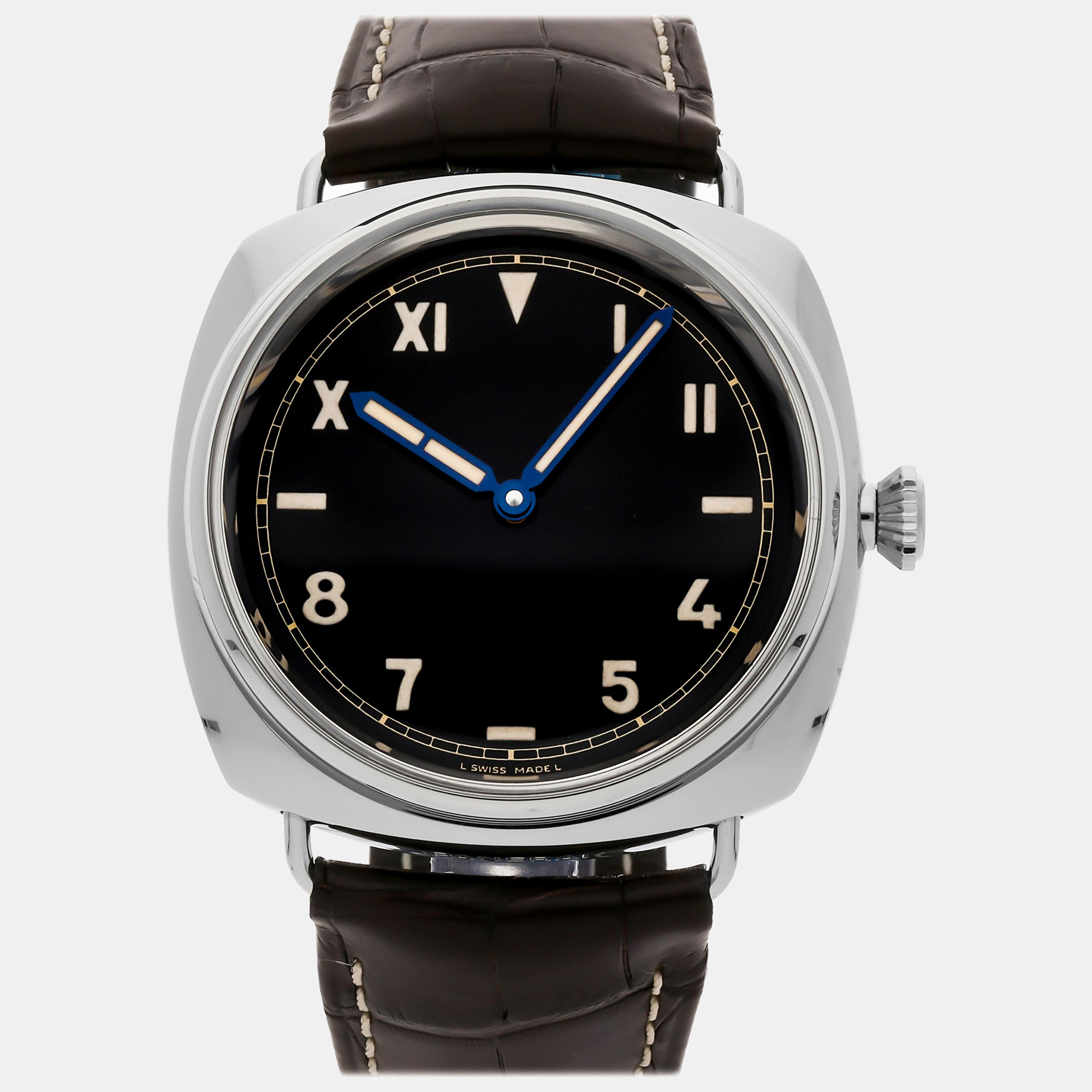 

Panerai Black Stainless Steel Radiomir PAM00249 Manual Winding Men's Wristwatch 47 mm