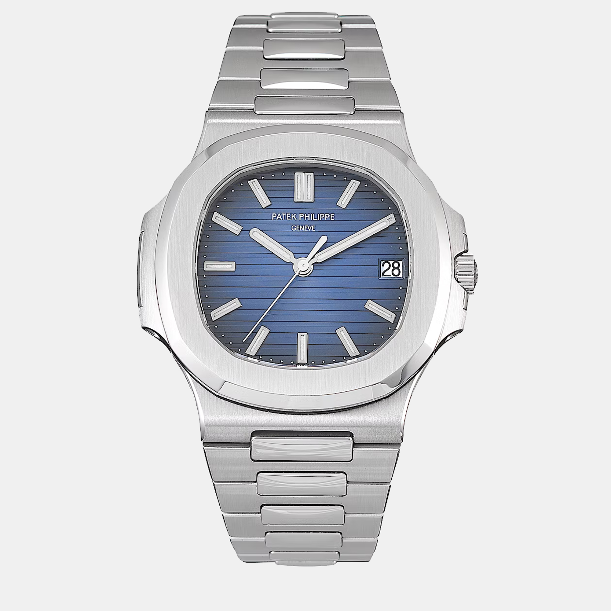 Pre-owned Patek Philippe Blue 18k White Gold Nautilus 5811-1g Automatic Men's Wristwatch 41 Mm