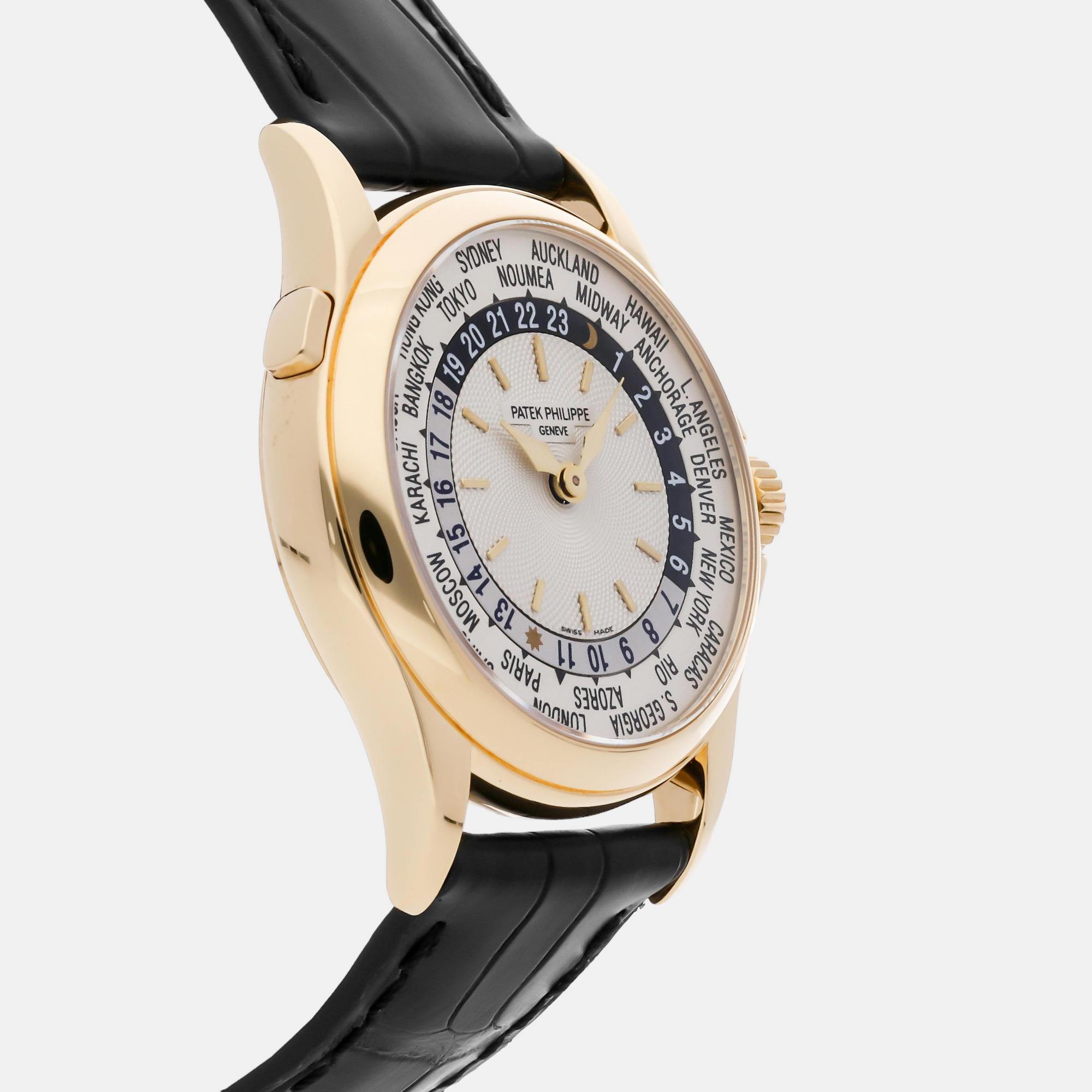 Patek Philippe Silver 18k Yellow Gold Complications 5110J-001 Automatic Men`s Wristwatch 37 mm 