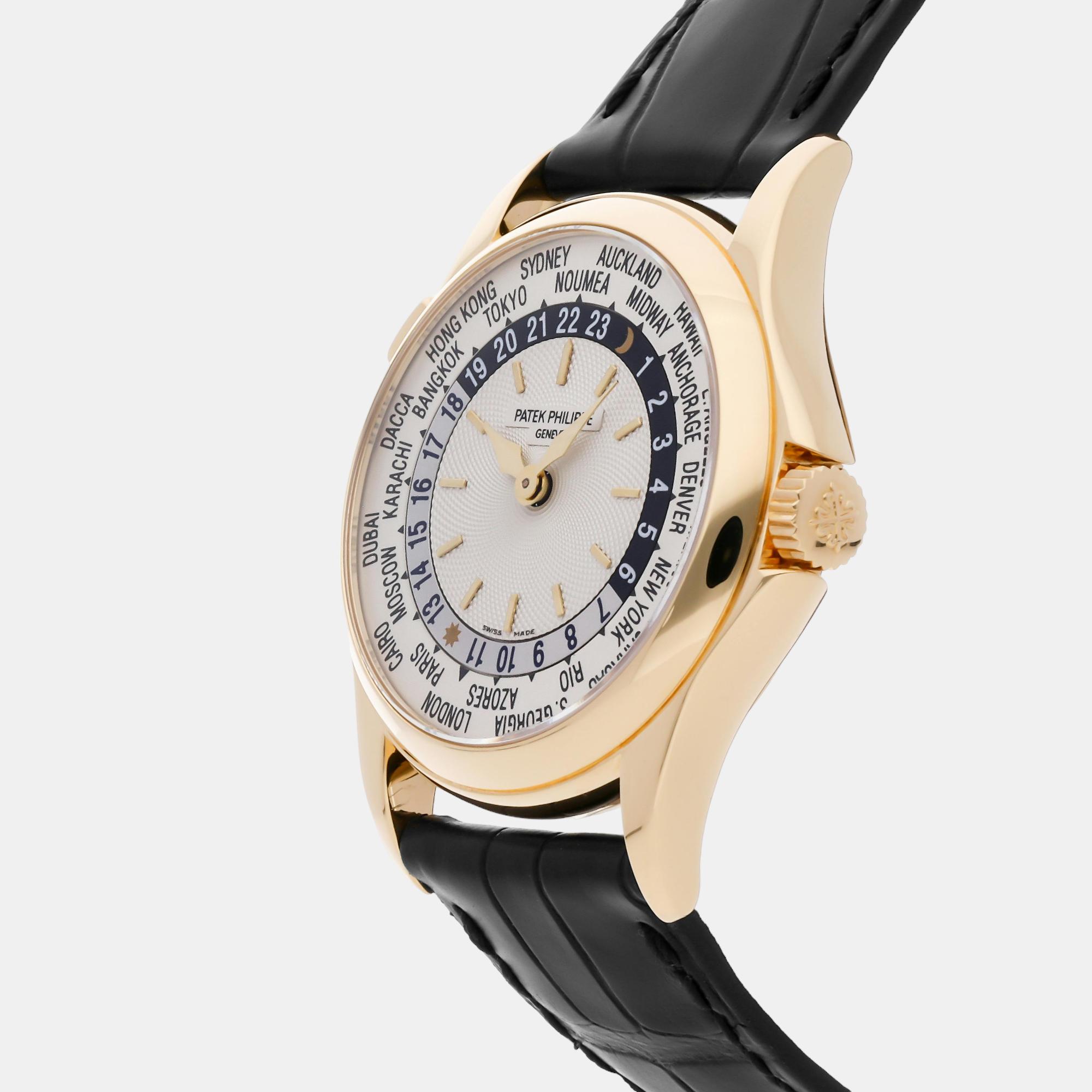 Patek Philippe Silver 18k Yellow Gold Complications 5110J-001 Automatic Men`s Wristwatch 37 mm 
