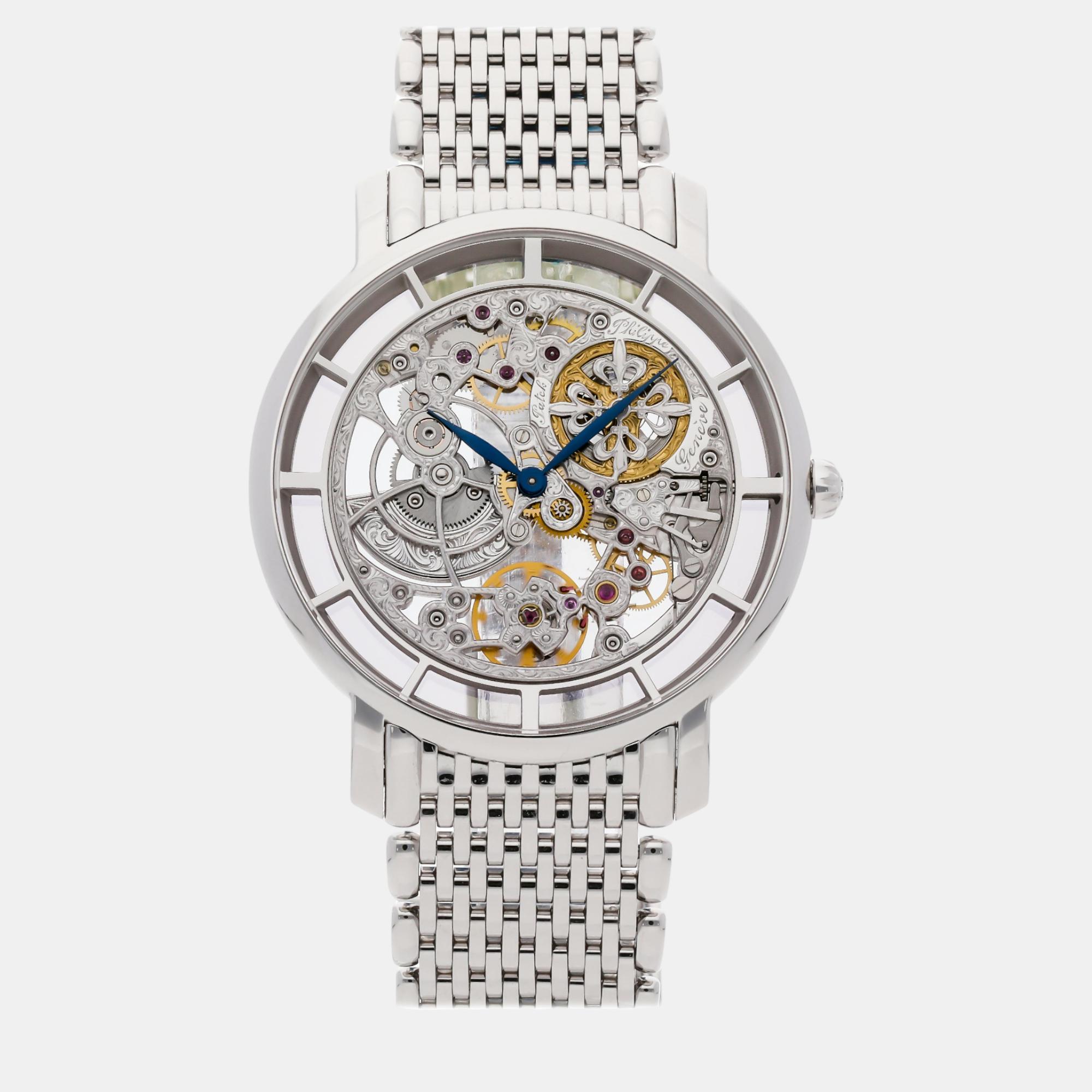 

Patek Philippe Skeleton 18k White Gold Complications 5180/1G-001 Automatic Men's Wristwatch 39 mm, Transparent