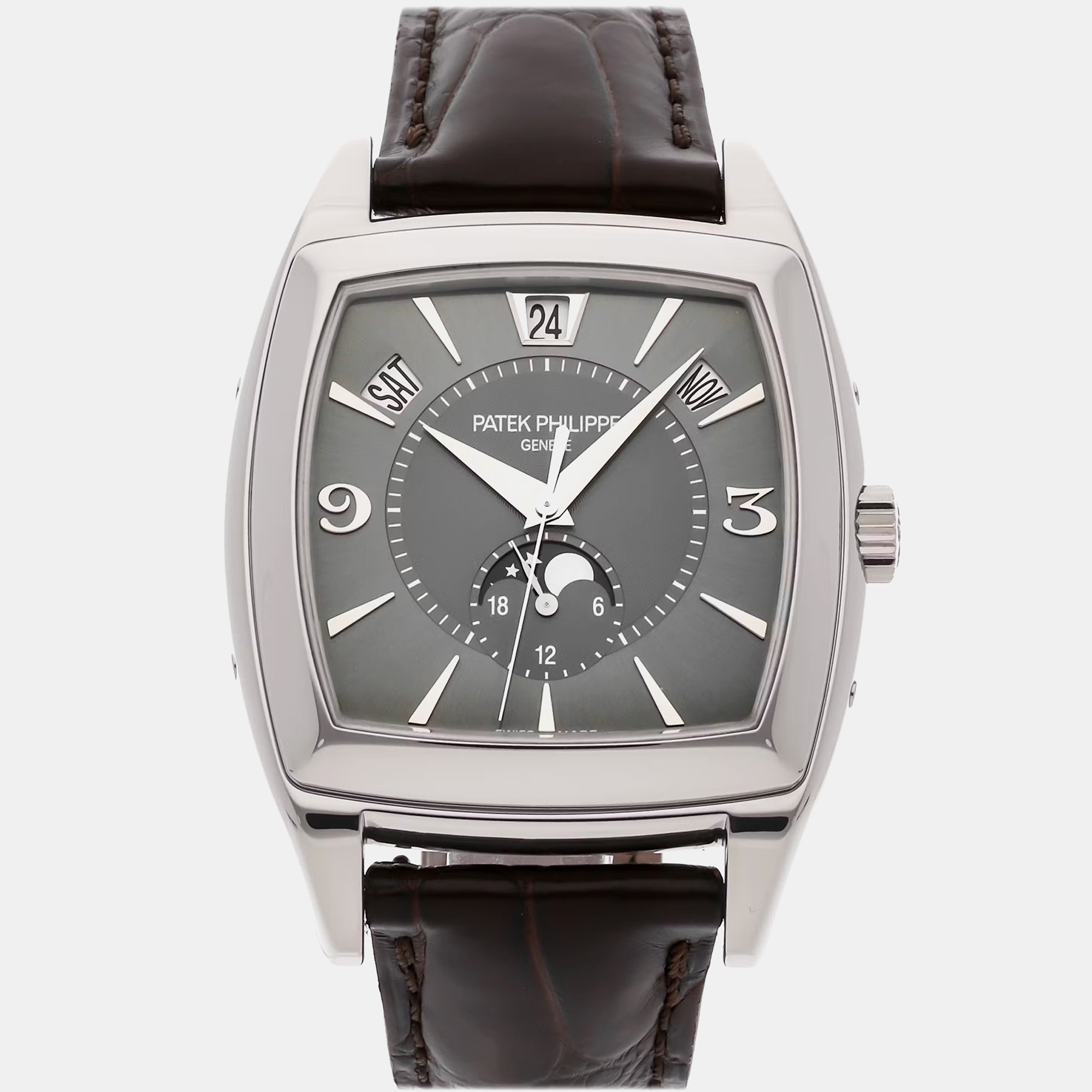 

Patek Philippe Grey 18k White Gold Gondolo 5135G-010 Automatic Men's Wristwatch 38 mm