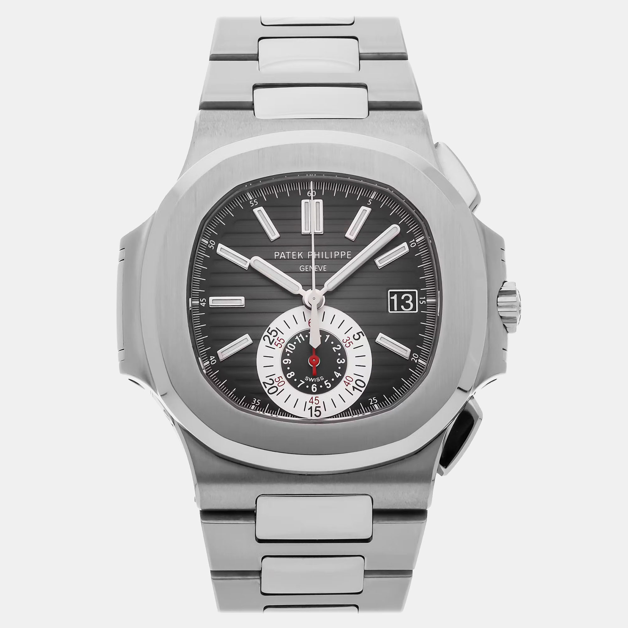 

Patek Philippe Grey Stainless Steel Nautilus Automatic Men's Wristwatch 35 mm