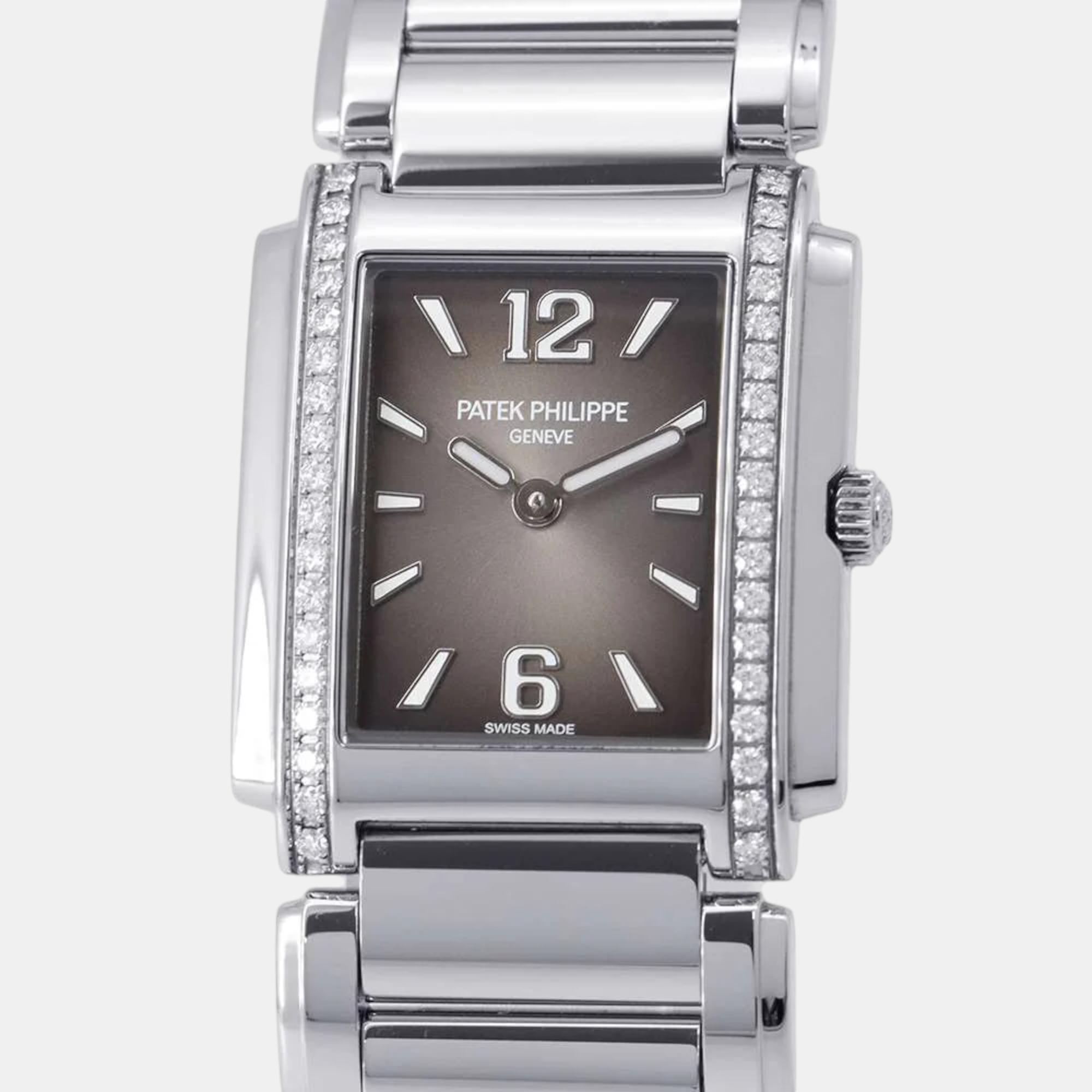 

Patek Philippe Grey Stainless Steel Twenty-4 4910/1200A-010 Quartz Men's Wristwatch 25 mm