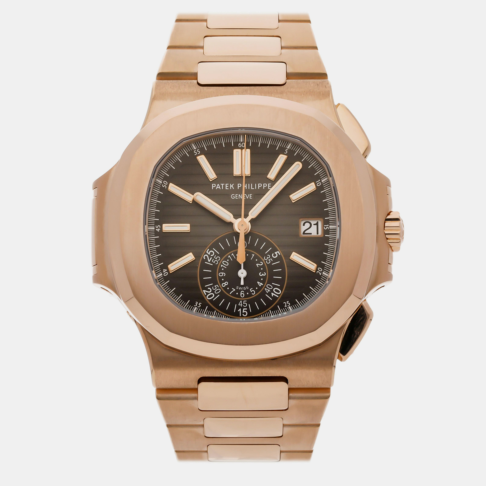 

Patek Philippe Brown 18k Rose Gold Nautilus 5980/1R-001 Automatic Men's Wristwatch 40 mm