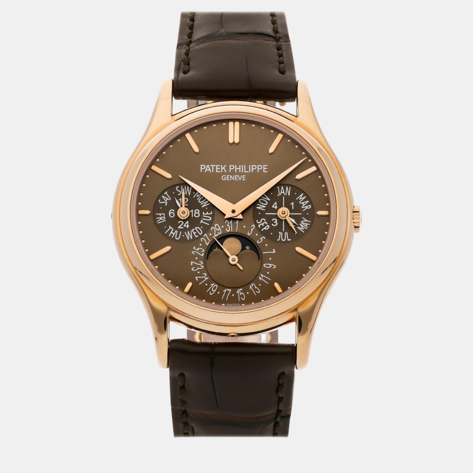 

Patek Philippe Brown 18k Rose Gold Grand Complications 5140R-001 Automatic Men's Wristwatch 37 mm