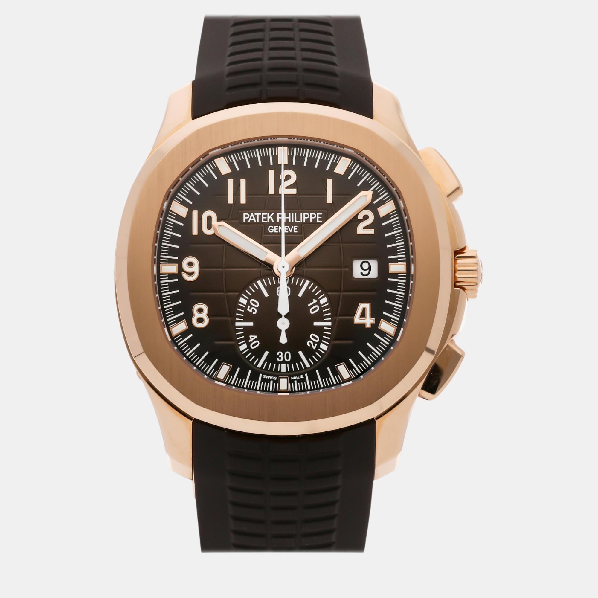 

Patek Philippe Brown 18k Rose Gold Aquanaut 5968R-001 Automatic Men's Wristwatch 42 mm