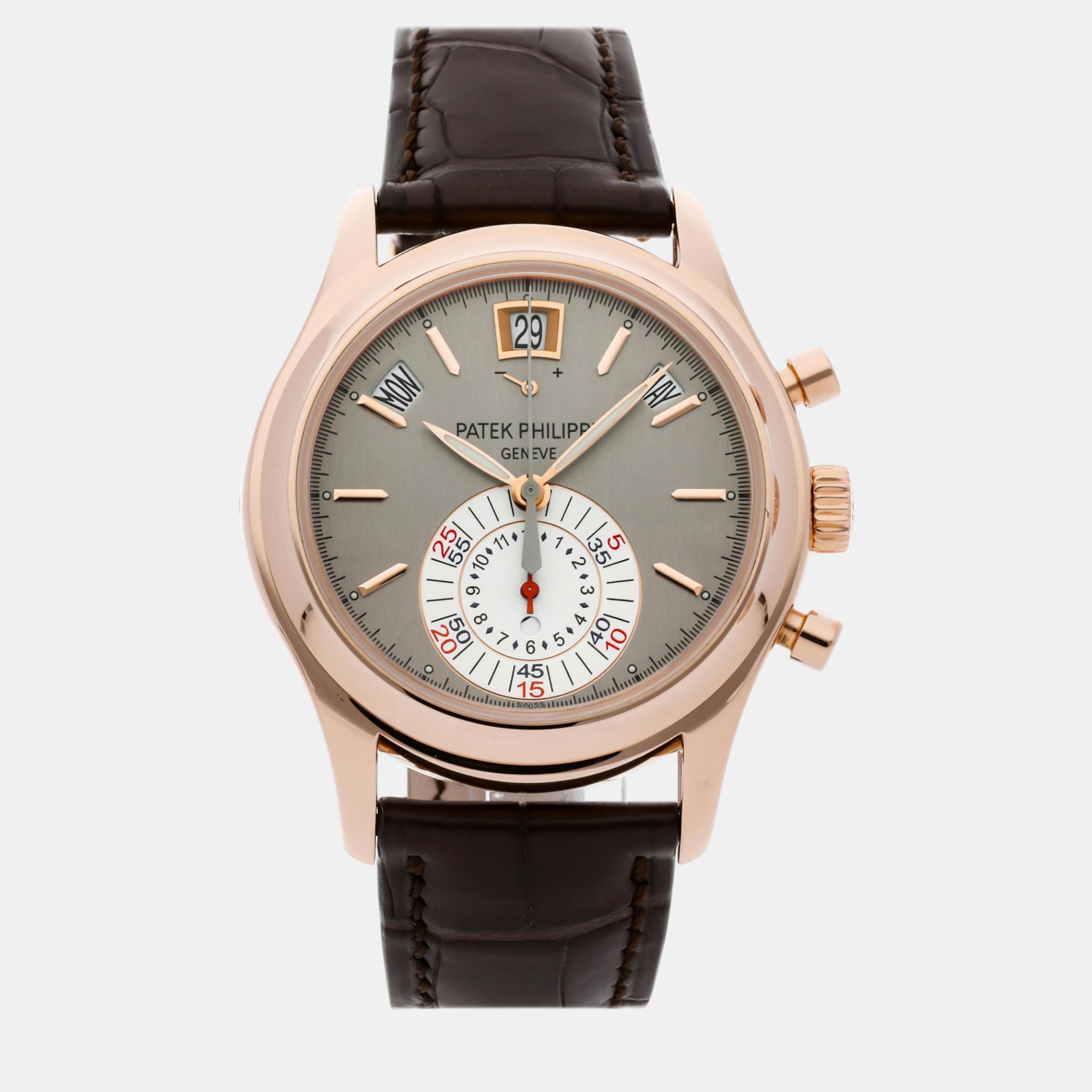 

Patek Philippe Grey 18k Rose Gold Annual Calendar 5960R-001 Automatic Men's Wristwatch 40 mm