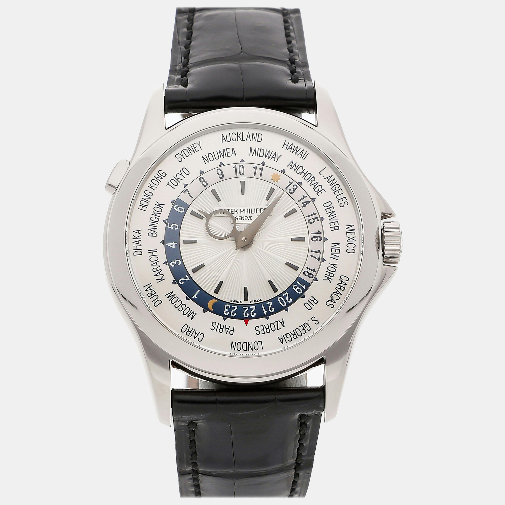 

Patek Philippe Silver 18k White Gold Complications 5130G-001 Automatic Men's Wristwatch 39 mm