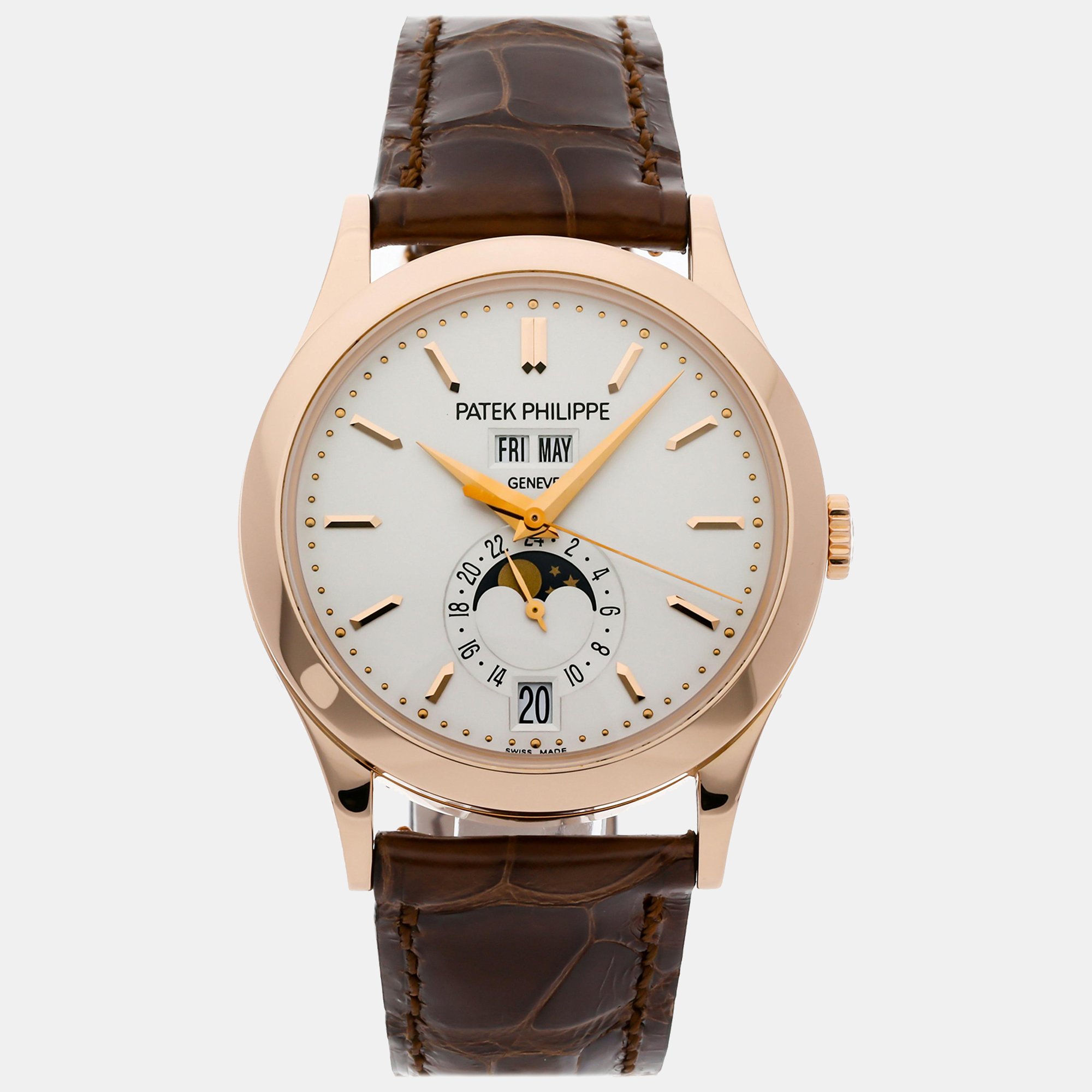 

Patek Philippe Silver 18k Rose Gold Complications 5396R-011 Automatic Men's Wristwatch 38 mm