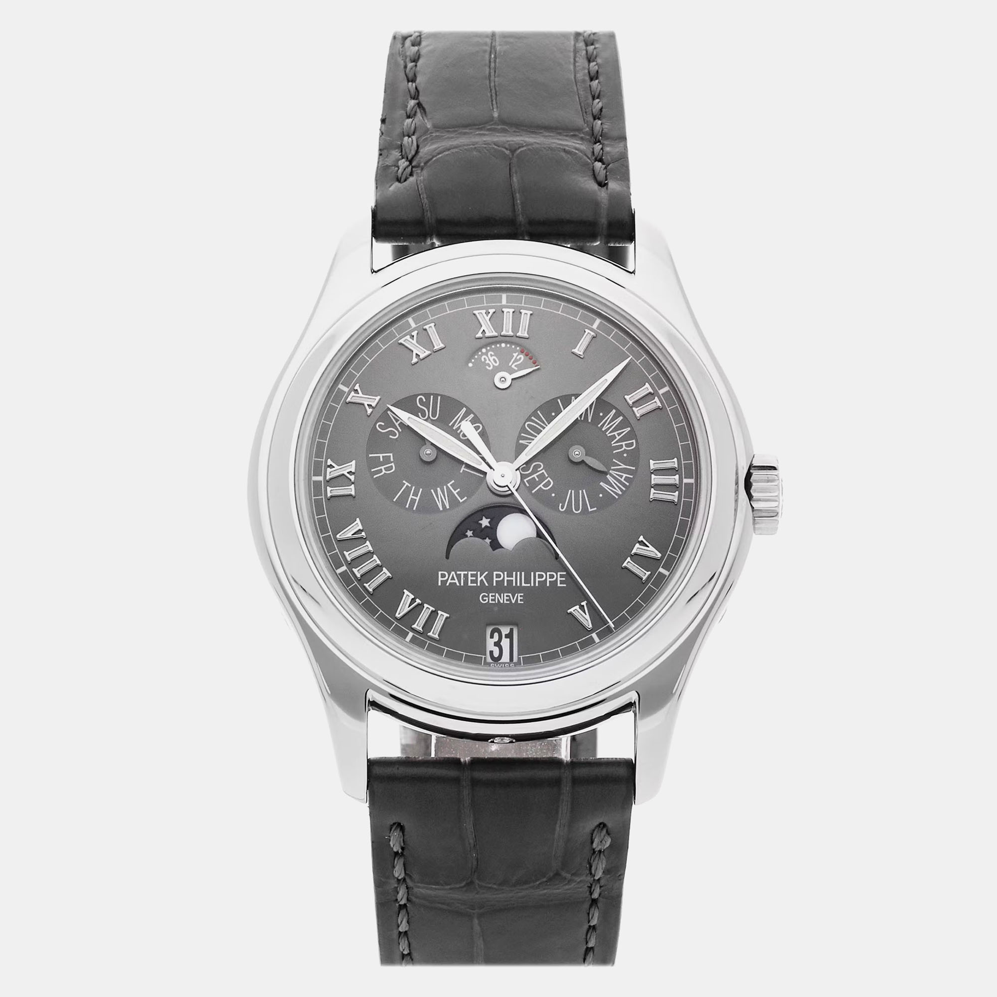 

Patek Philippe Grey Platinum Complications 5056P-001 Automatic Men's Wristwatch 37 mm