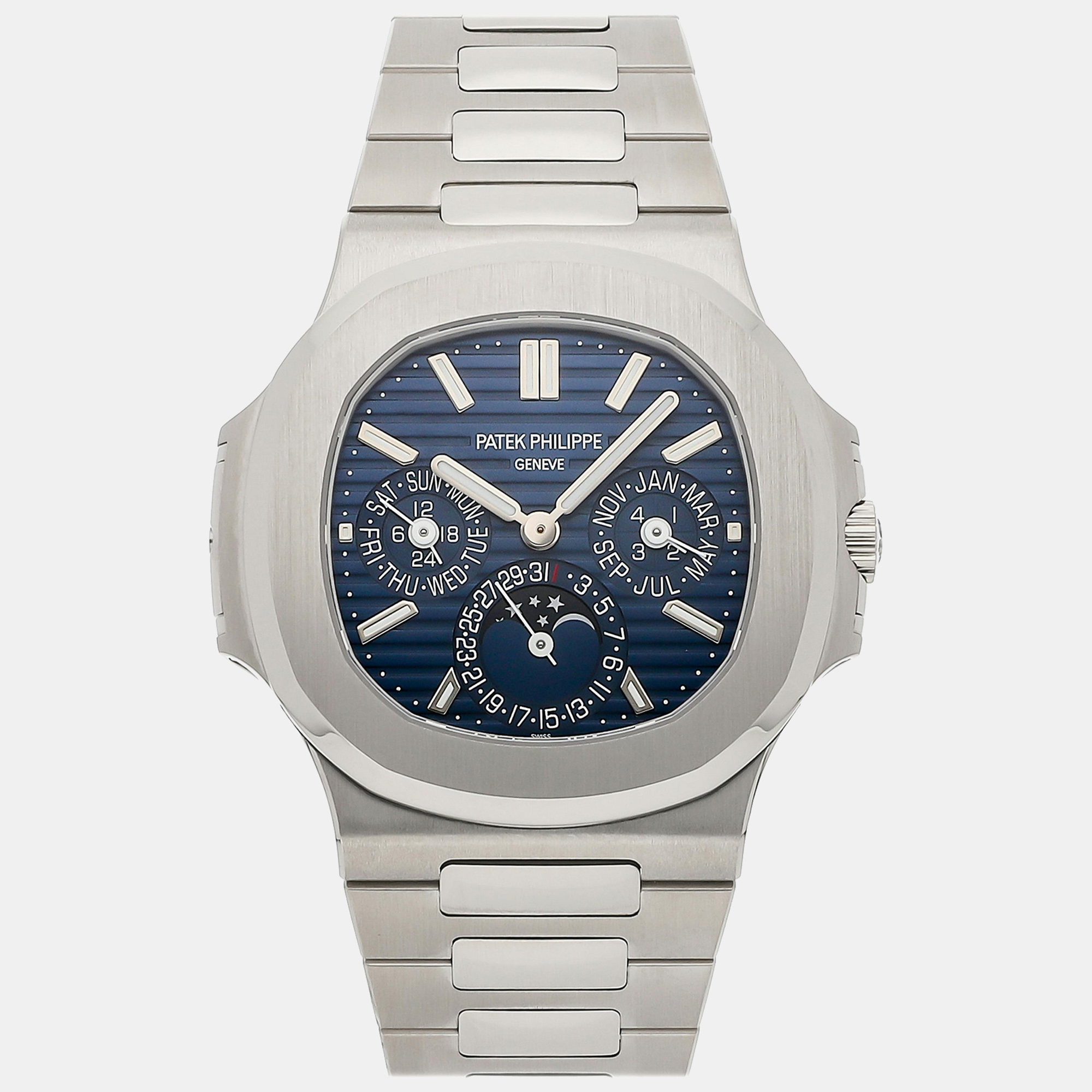 

Pre-Owned Patek Philippe Nautilus Perpetual Calendar 40 mm, Blue