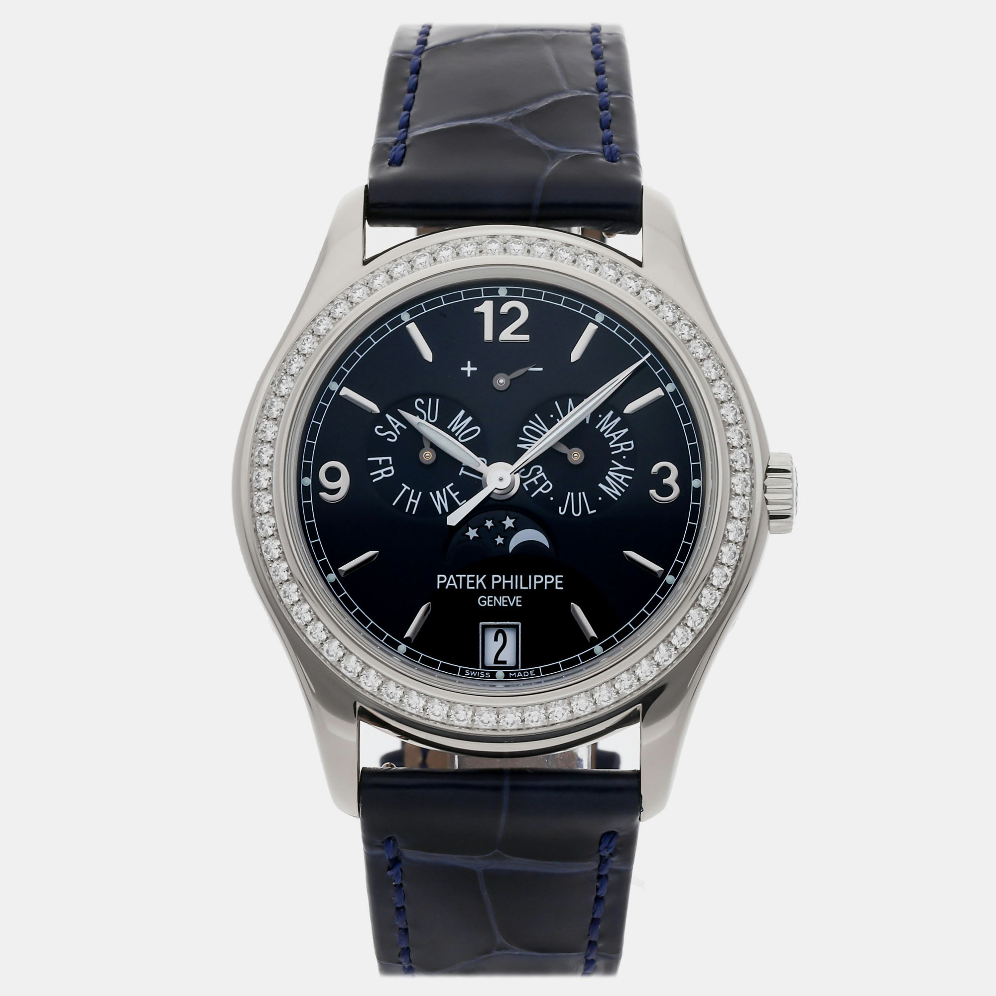 

Pre-Owned Patek Philippe Complications Annual Calendar Moon Phases 5147G-001, Black