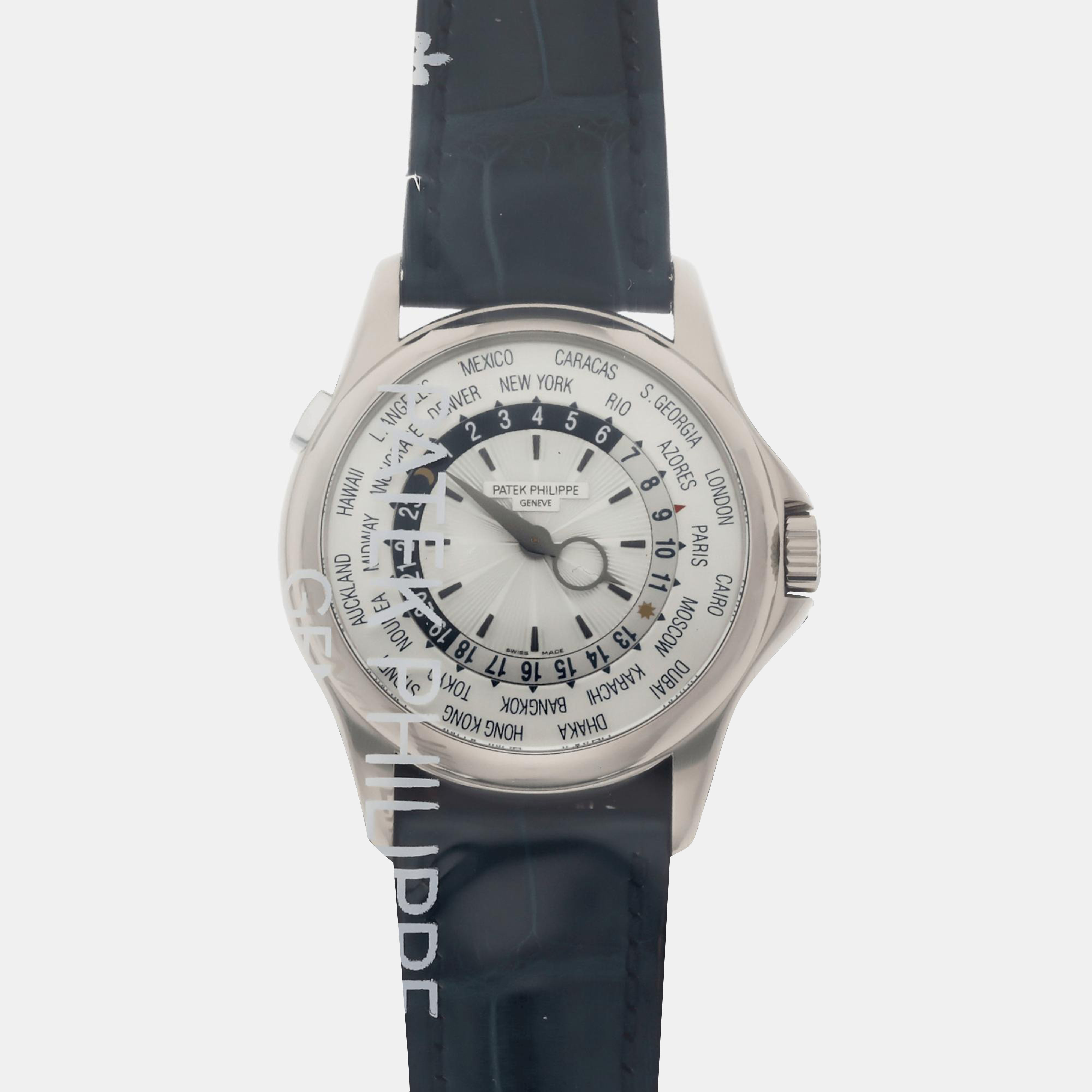 

Pre-Owned Patek Philippe Complications World Time 5130G-001 39 mm, Silver