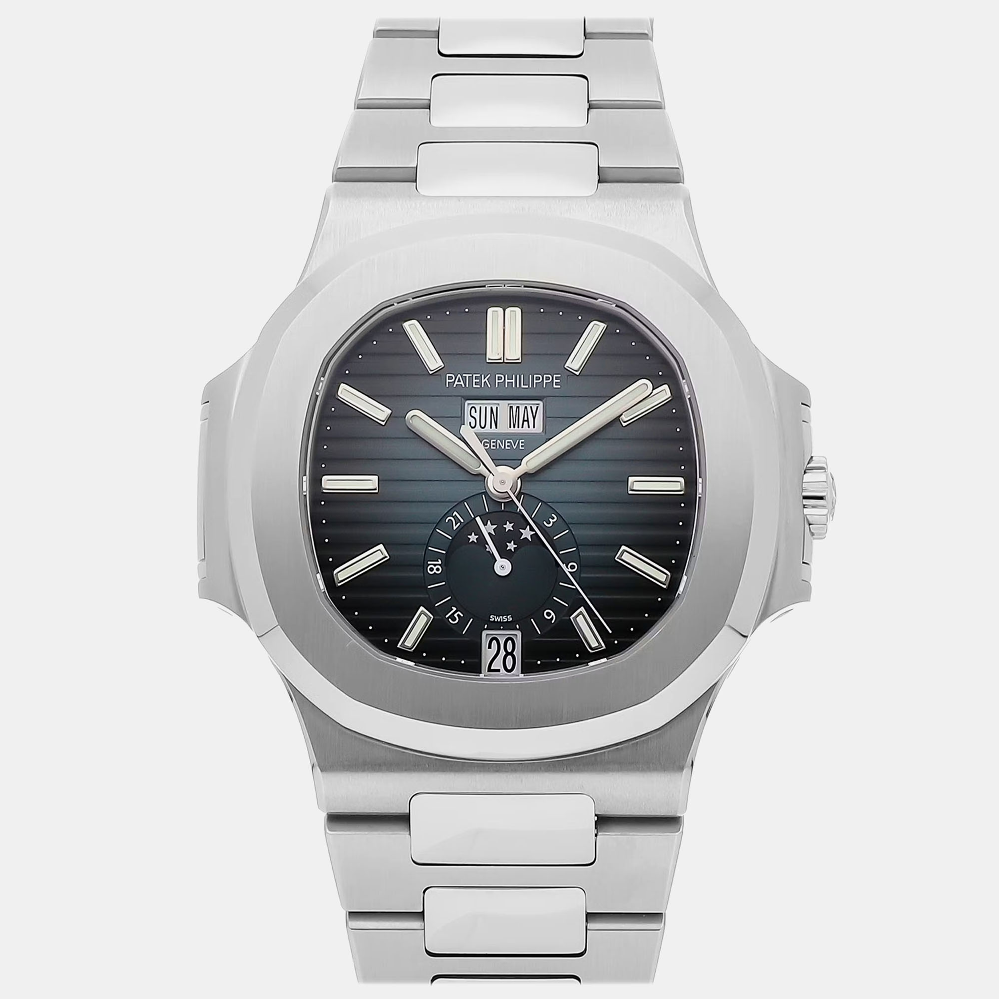 

Pre-Owned Patek Philippe Nautilus Annual Calendar Moonphase Men's Watch 40 mm, Black