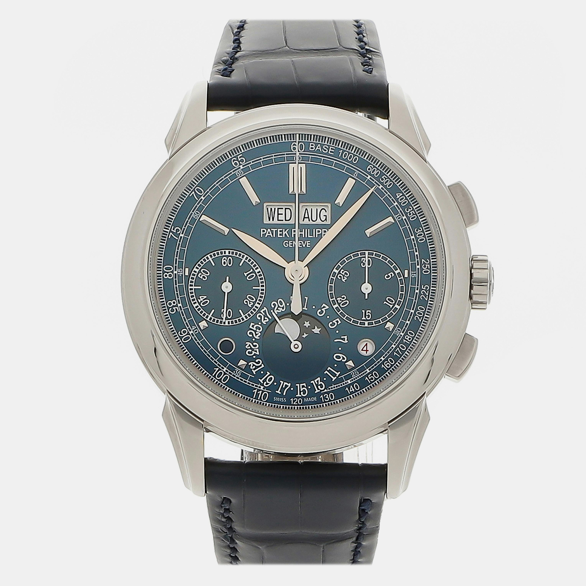 

Pre-Owned Patek Philippe Grand Complications Perpetual Calendar Chronograph 41 mm, Blue