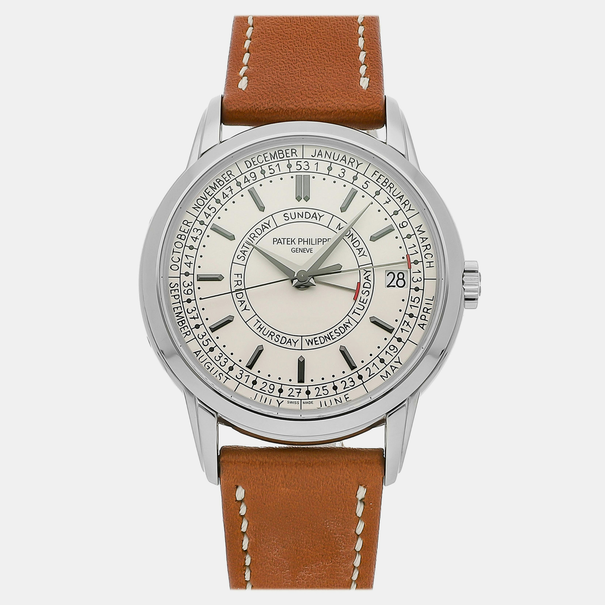 

Pre-Owned Patek Philippe Complications Calatrava Weekly Calendar 40 mm, Silver