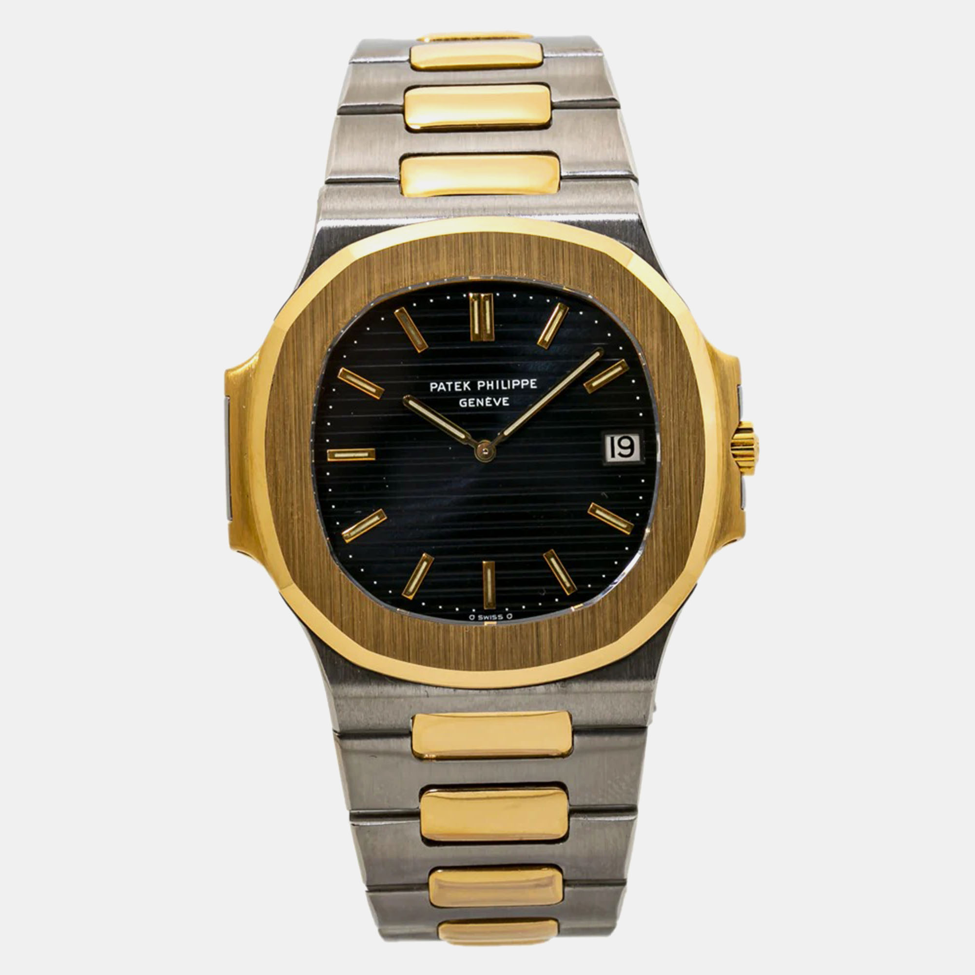 

Patek Philippe Black 18K Yellow Gold Stainless Steel Nautilus 3700/11 Automatic Men's Wristwatch 40 mm