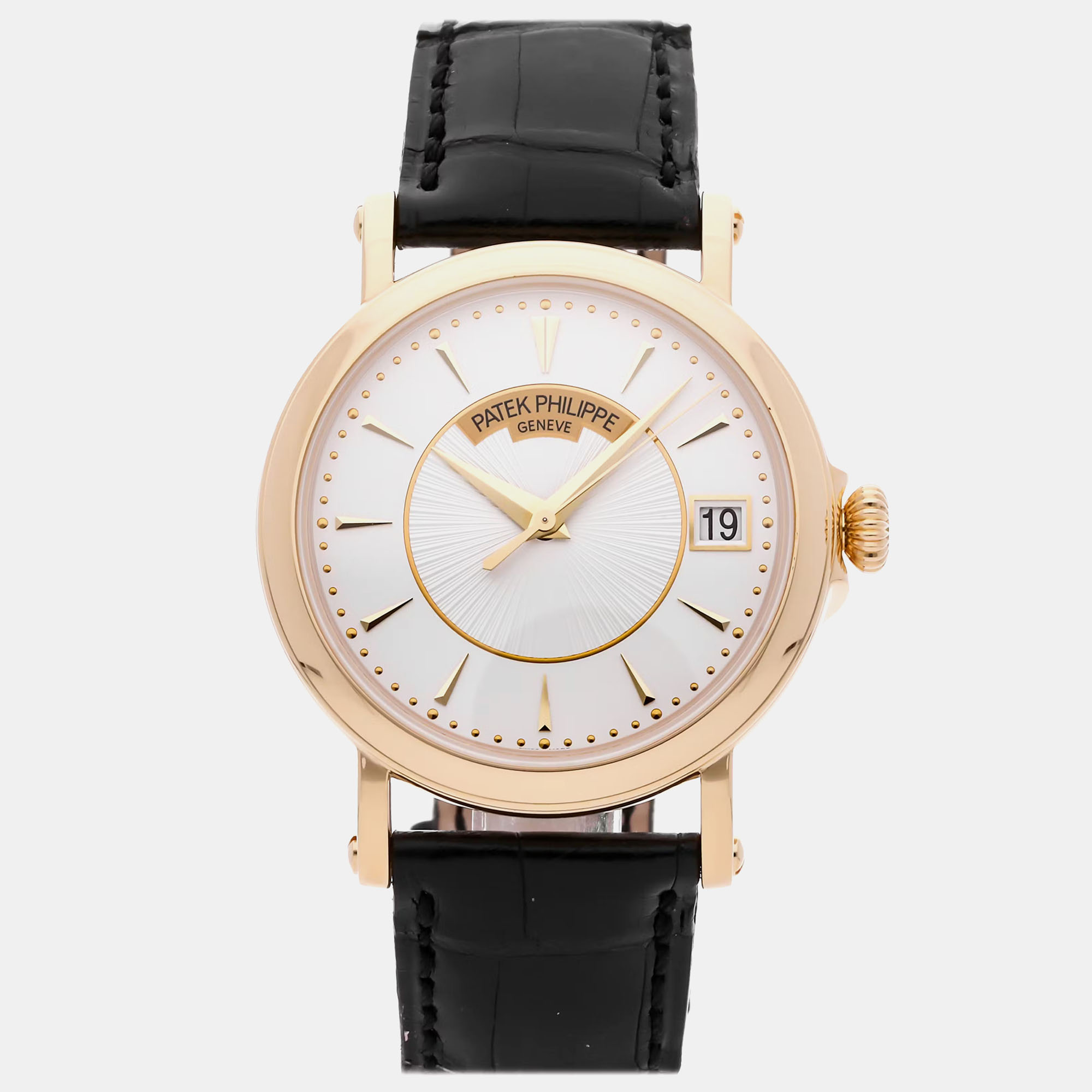 

Pre-Owned Patek Philippe Calatrava Date Sweep Seconds 5153J-001, Silver