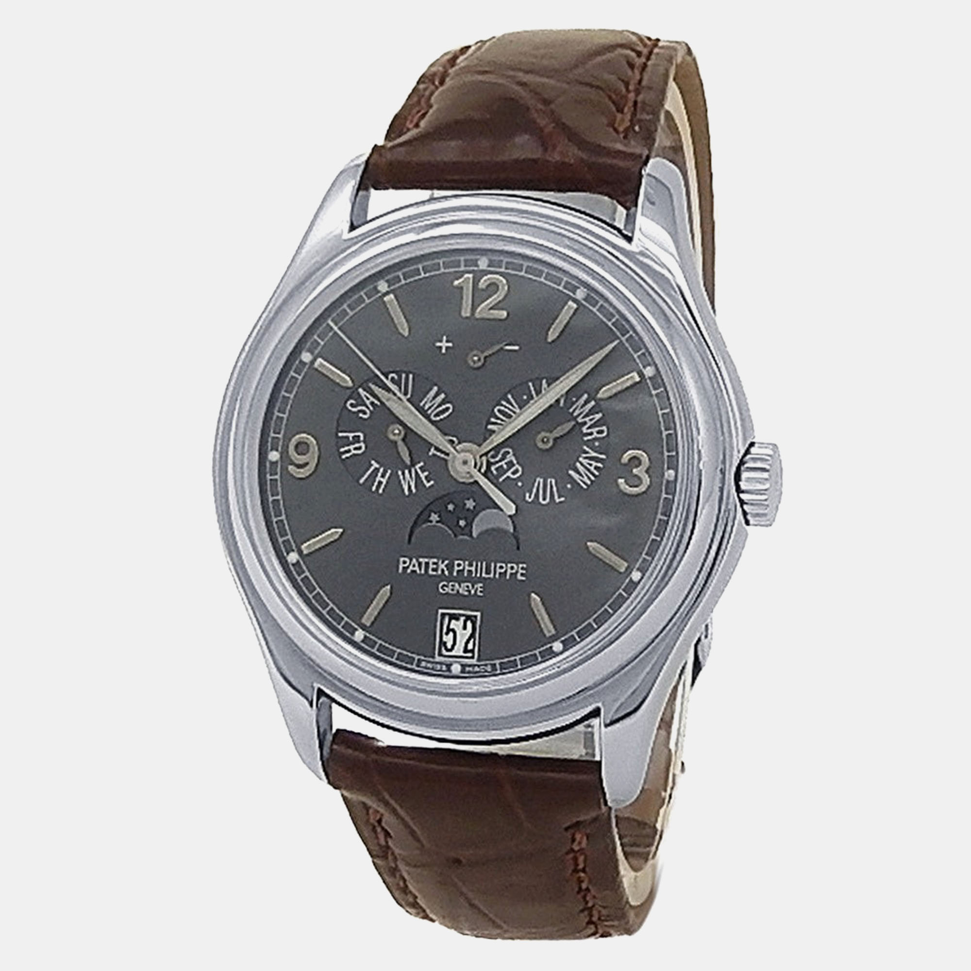 

Patek Philippe Annual Calendar 5146G-010 Automatic Grey 18k White Gold Men's Wristwatch 39 mm