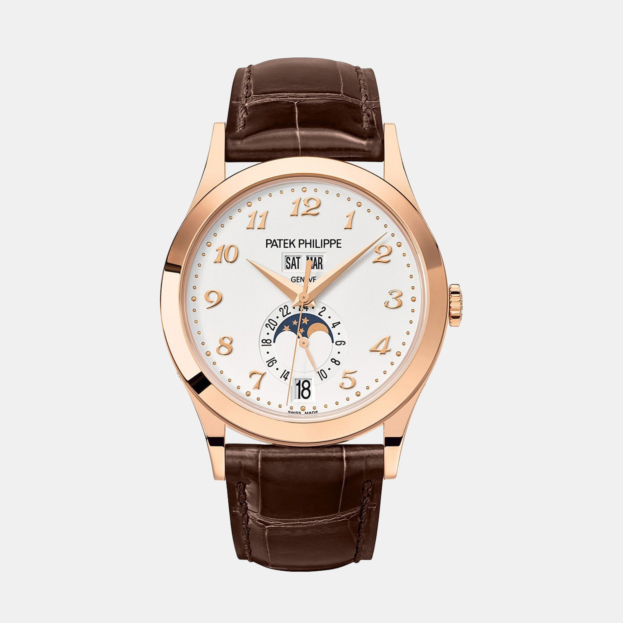 

Patek Philippe Complications Annual Calendar 5396R-012 Automatic Silver 18k Rose Gold Men's Wristwatch 38.5 mm