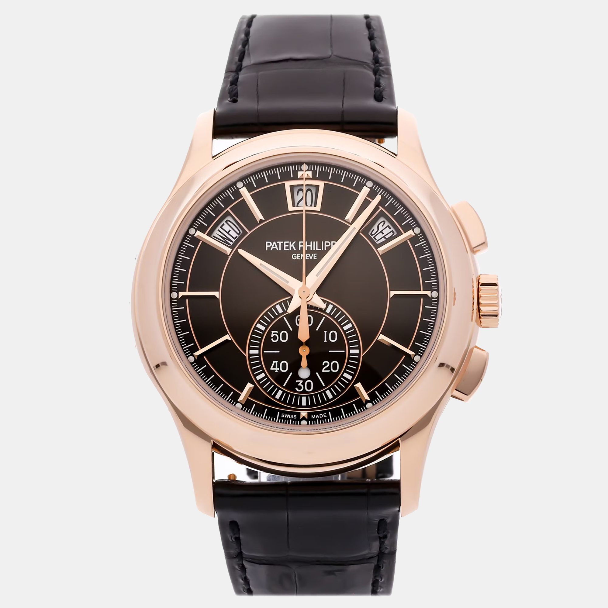 

Patek Philippe Complications Flyback Chronograph Annual Calendar 5905R-001 Automatic Brown 18k Rose Gold Men’s Wristwatch