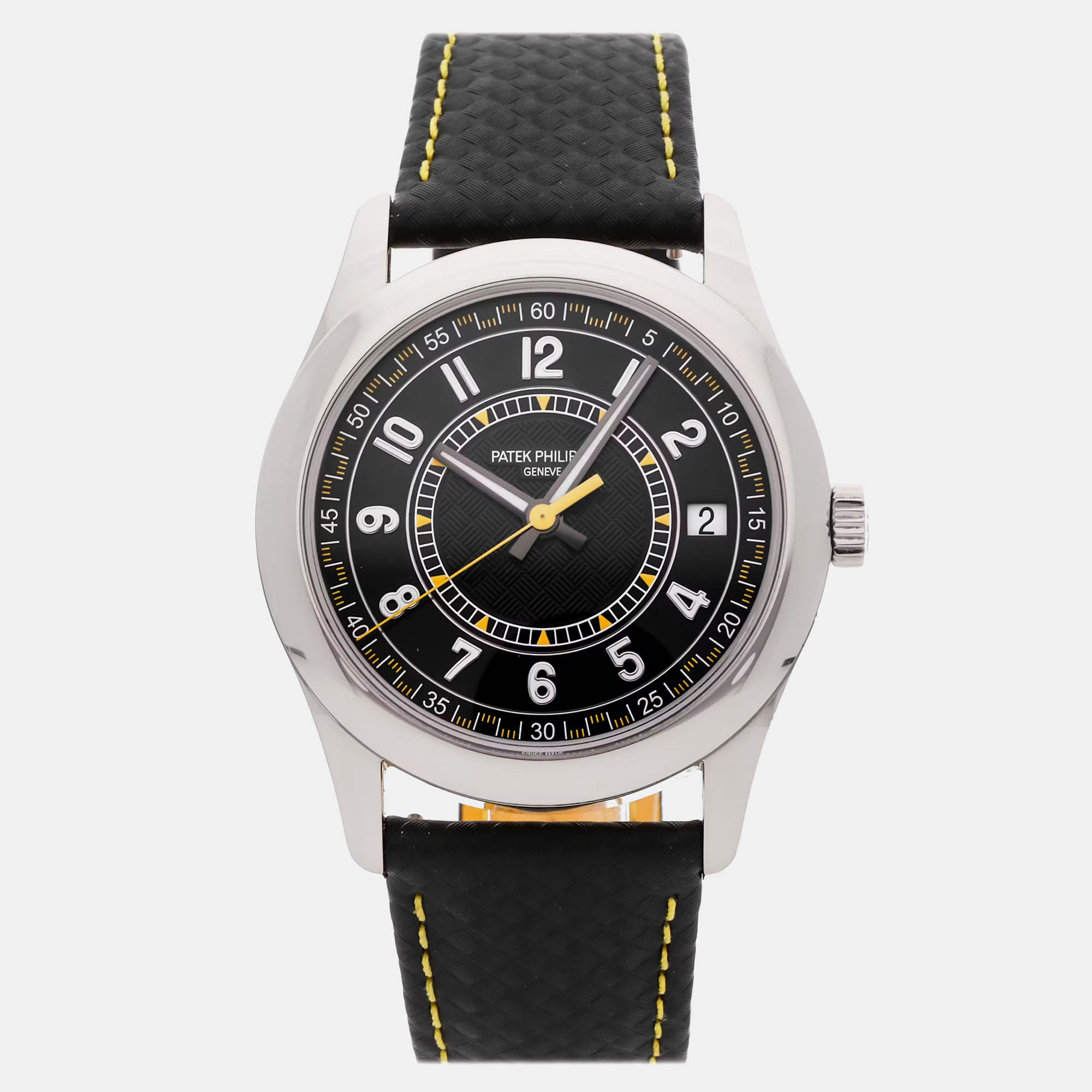 Pre-owned Patek Philippe Calatrava Date Sweep Seconds 6007g-001 40 Mm In Black