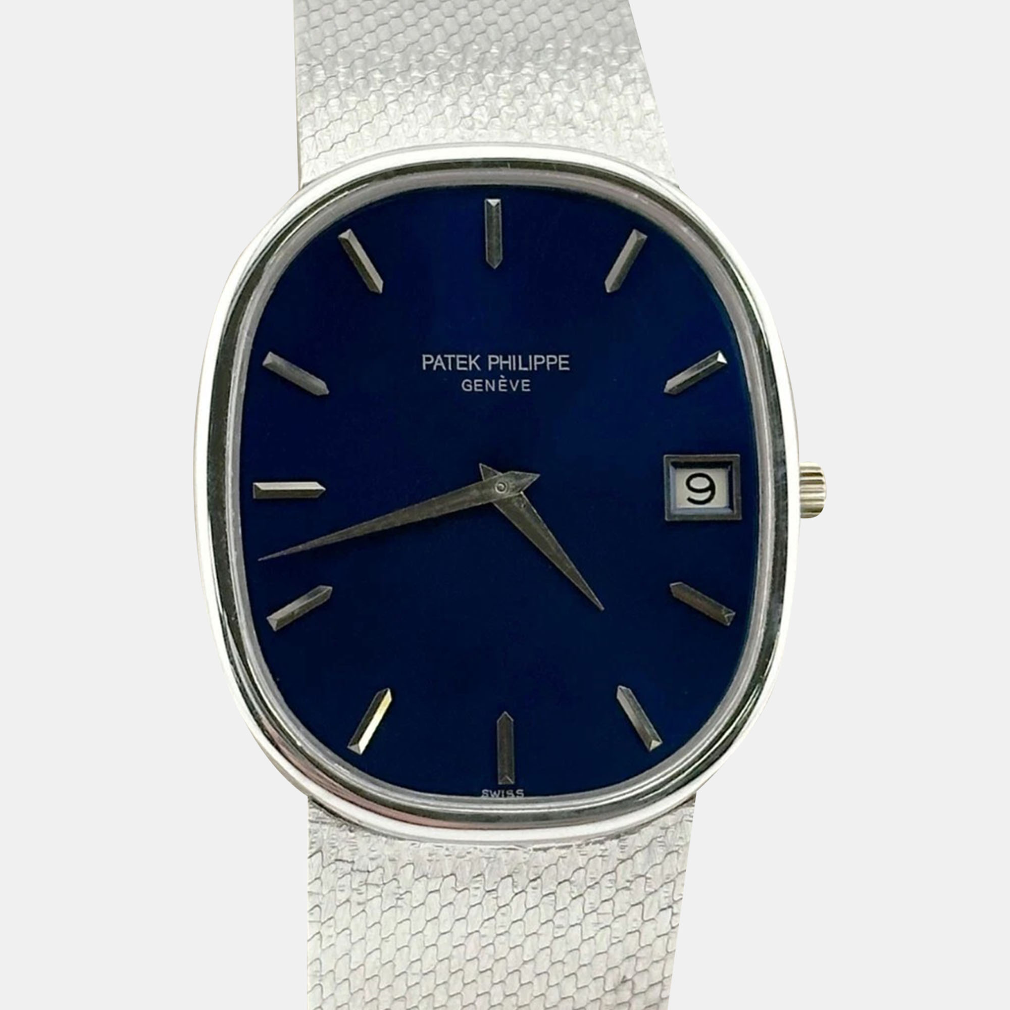 

Patek Philippe Ellipse Jumbo 3605 Automatic Blue 18K White Gold Men's Wristwatch 33 mm