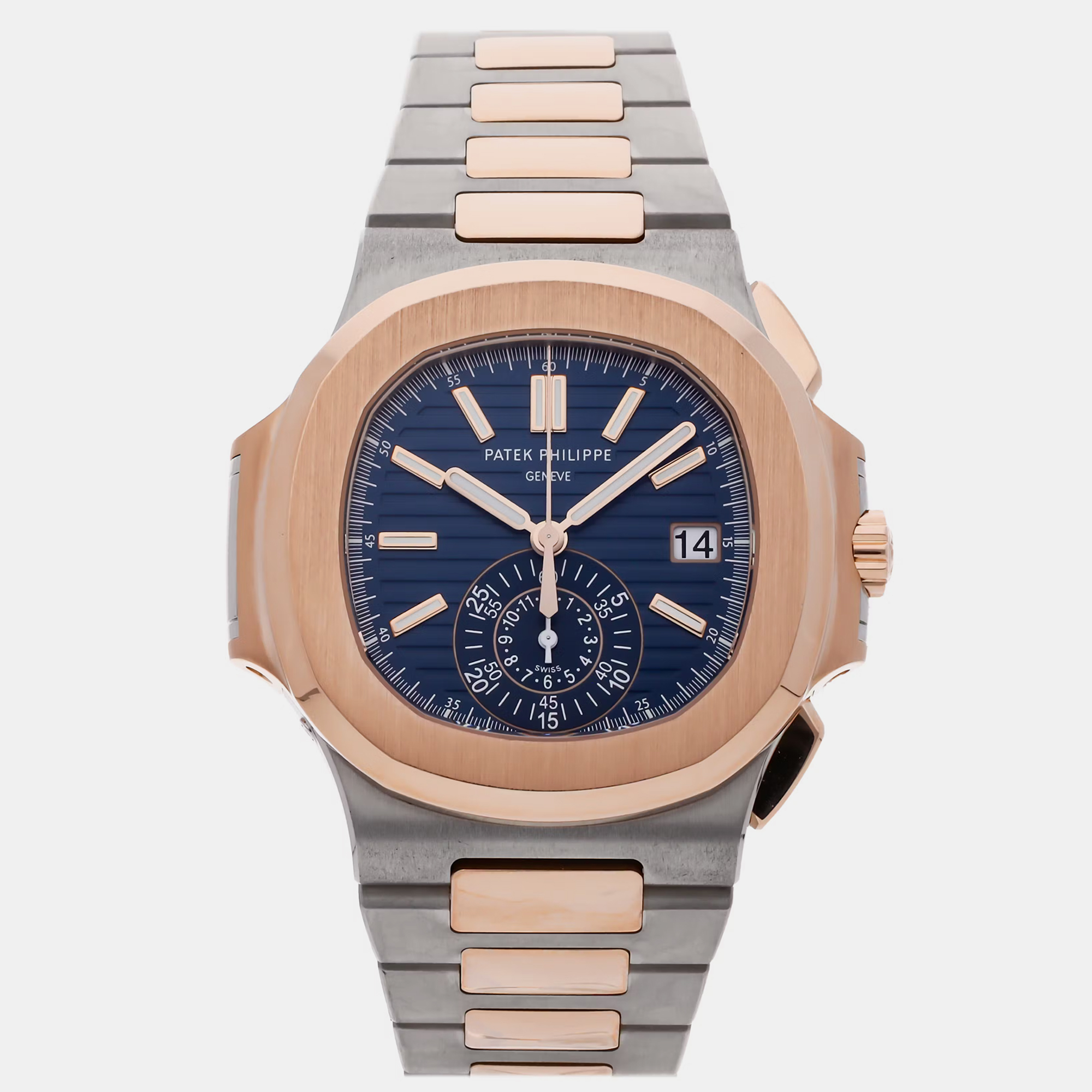 Pre-owned Patek Philippe Nautilus Chronograph 5980/1ar-001 Automatic Men's Watch 40 Mm In Blue
