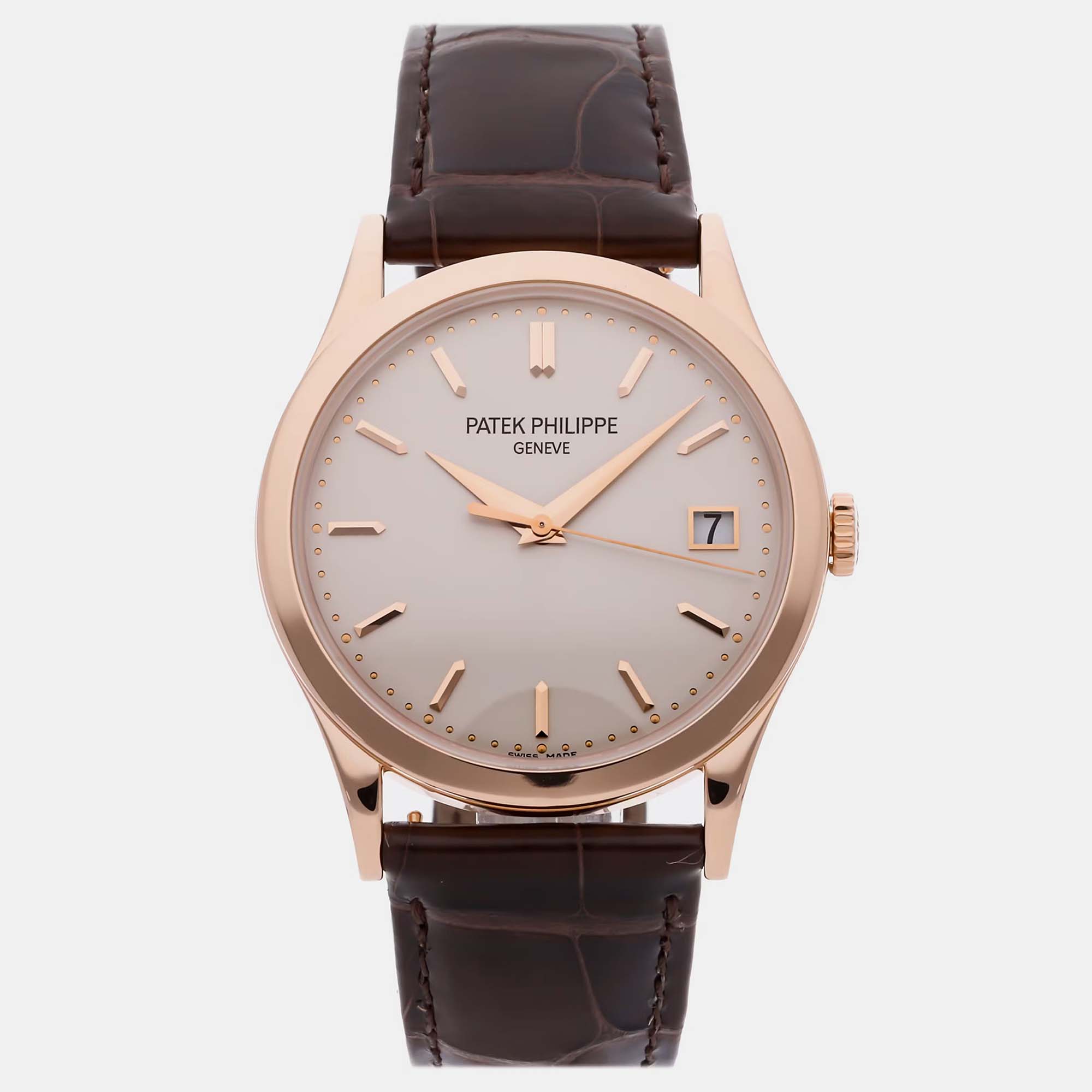 Pre-owned Patek Philippe Calatrava 5296r-010 Automatic Men's Watch 38 Mm In White