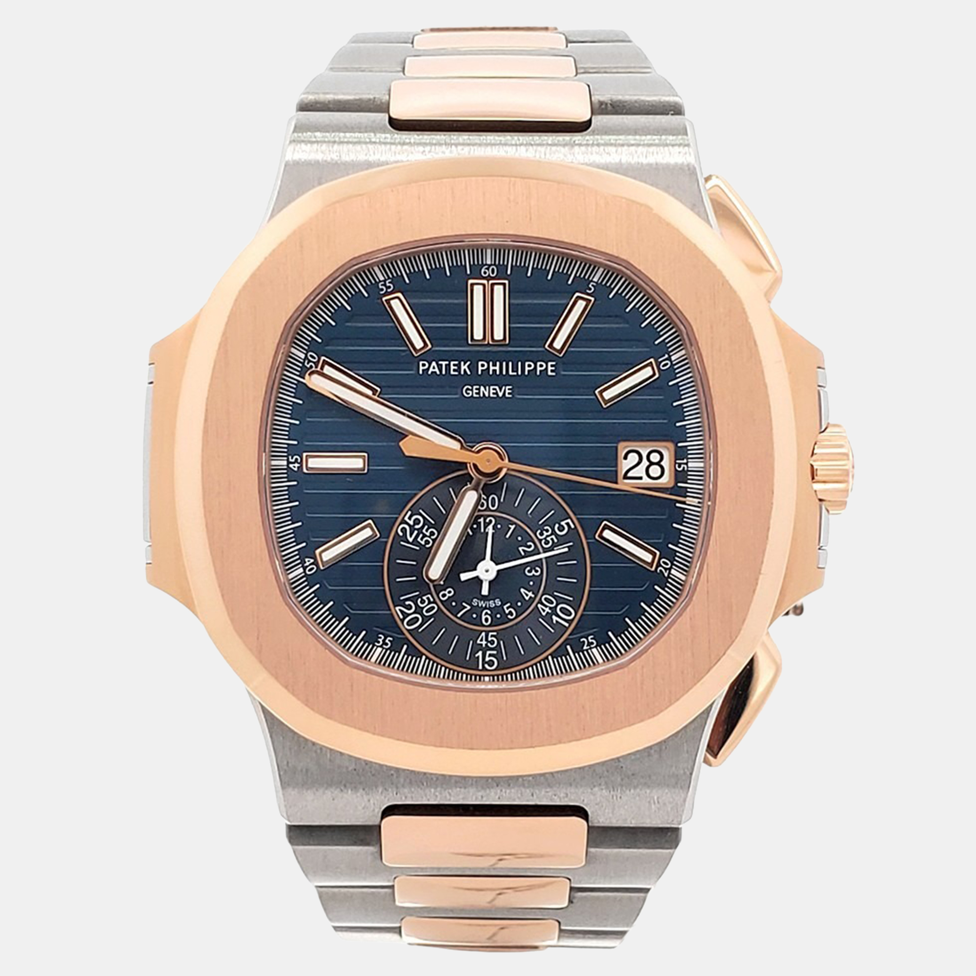 

Patek Philippe Nautilus 5980/1AR-001 Automatic Blue 18k Rose Gold Stainless Steel Men's Wristwatch 40 mm