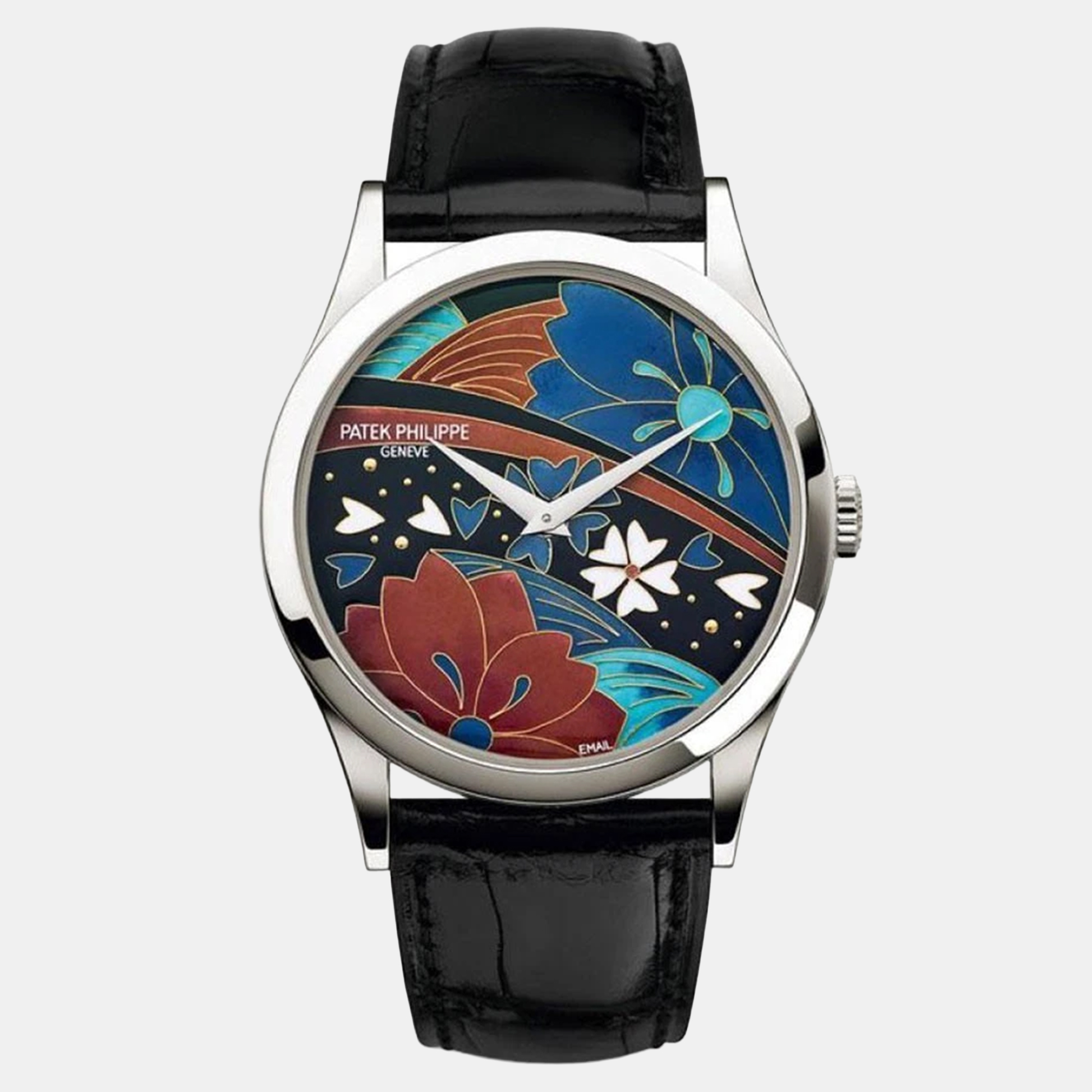 

Patek Philippe Calatrava 5077P-097 Automatic Kimono Dial Platinum Men's Wristwatch 38 mm, Multicolor