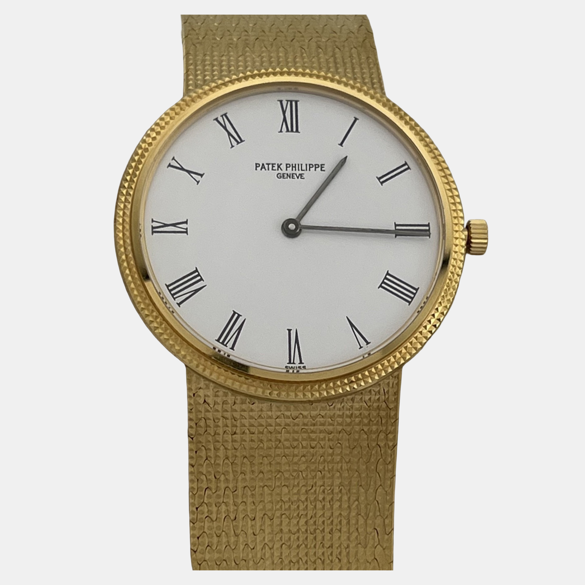 

Patek Philippe Calatrava 3954/001 Quartz White Dial 18K Yellow Gold Men's Wristwatch 33 mm