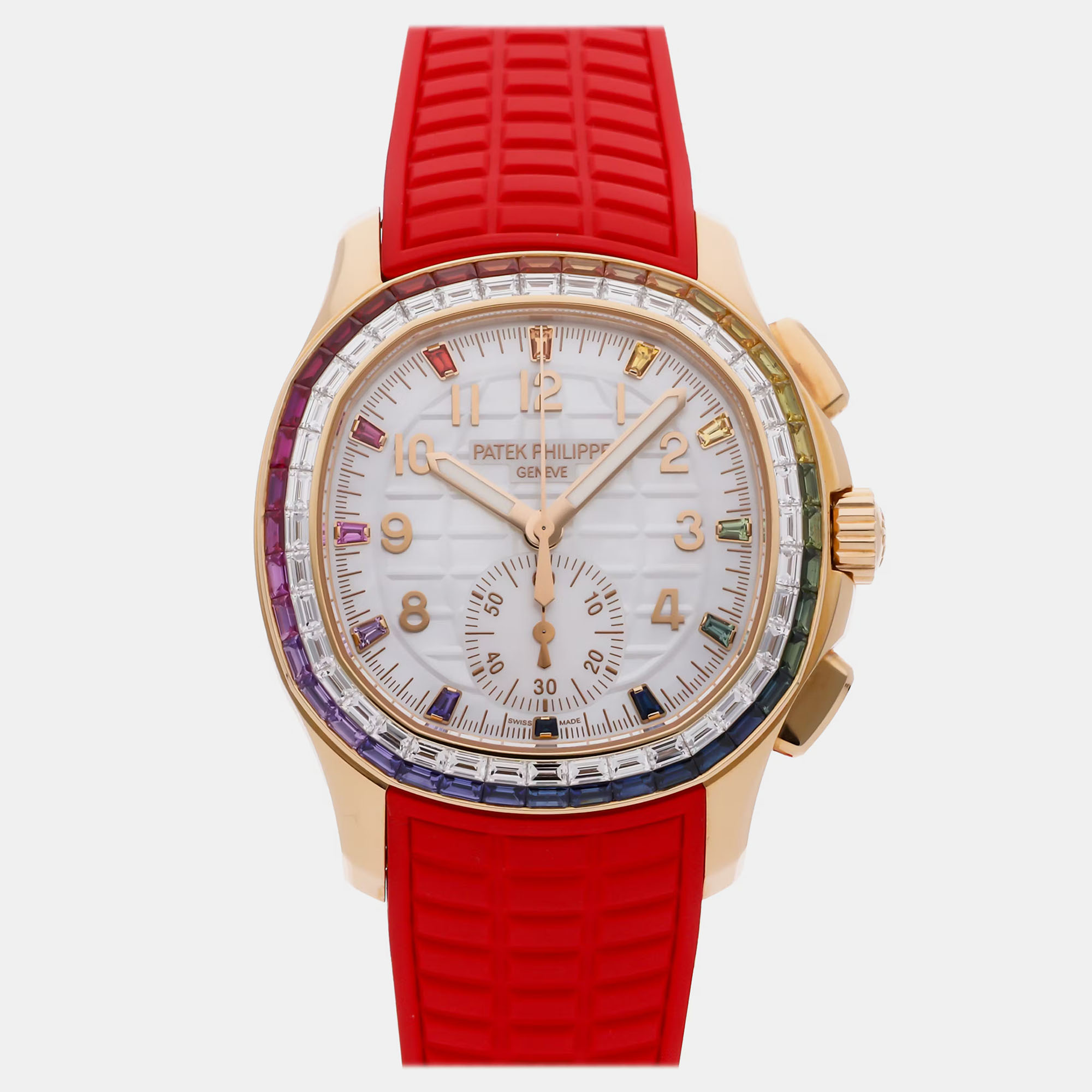 

Pre-Owned Patek Philippe Aquanaut Luce "Rainbow" Flyback Chronograph 7968/300R-001 39 mm, White