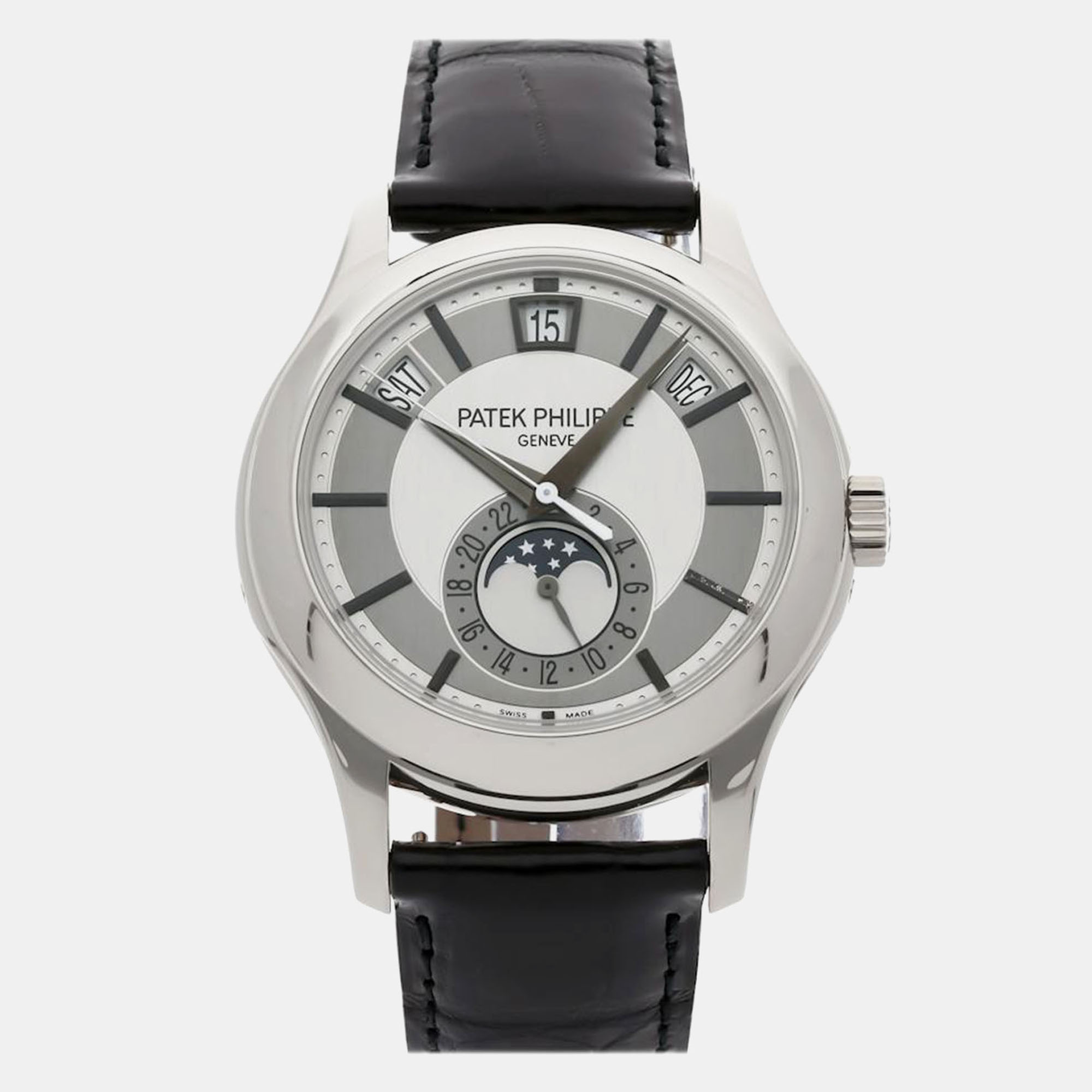 

Pre-Owned Patek Philippe Complications Annual Calendar Moon Phases 5205G-001, Grey