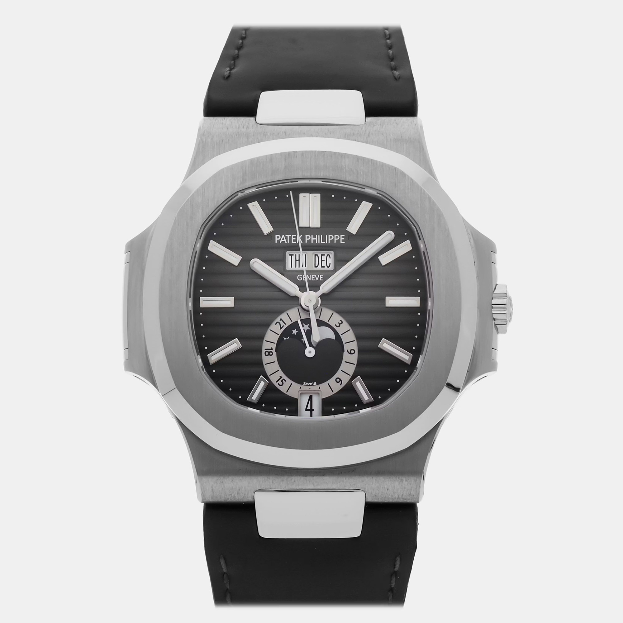 

Patek Philippe Nautilus Annual Calendar Moon Phases 5726A-001 Automatic Black Dial Stainless Steel Men's Wristwatch