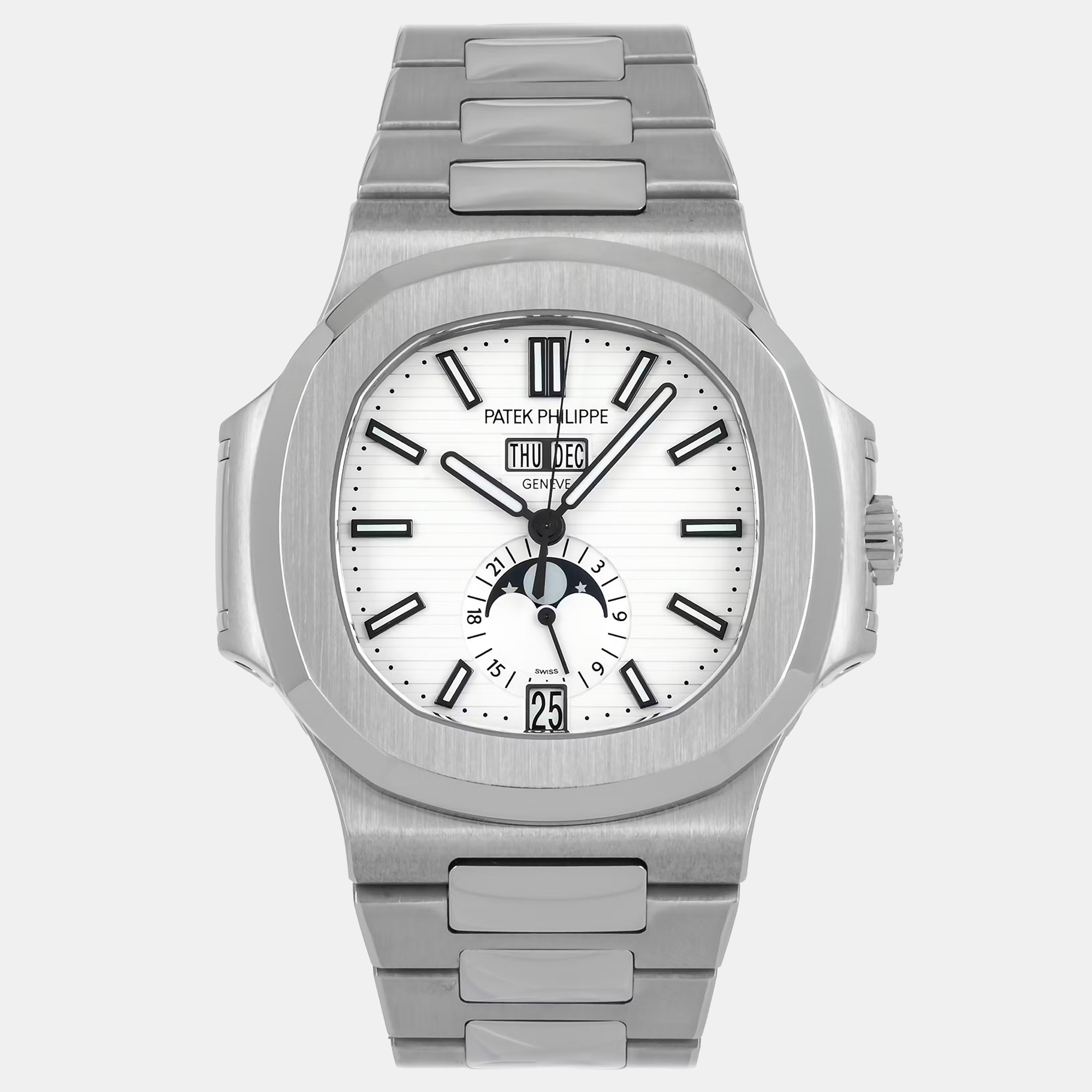 

Patek Philippe Nautilus Annual Calendar 5726/1A-010 Automatic White Dial Stainless Steel Men's Wristwatch