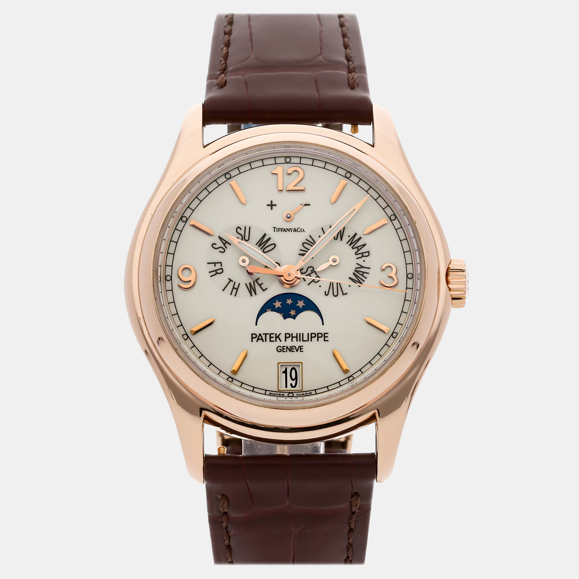 

Pre-Owned Patek Philippe Complications Annual Calendar Moon Phases 5146R-001 Automatic 39 mm, White