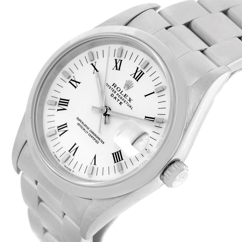 

Rolex White Stainless Steel Date