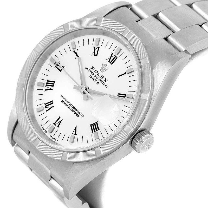 

Rolex White Stainless Steel Date