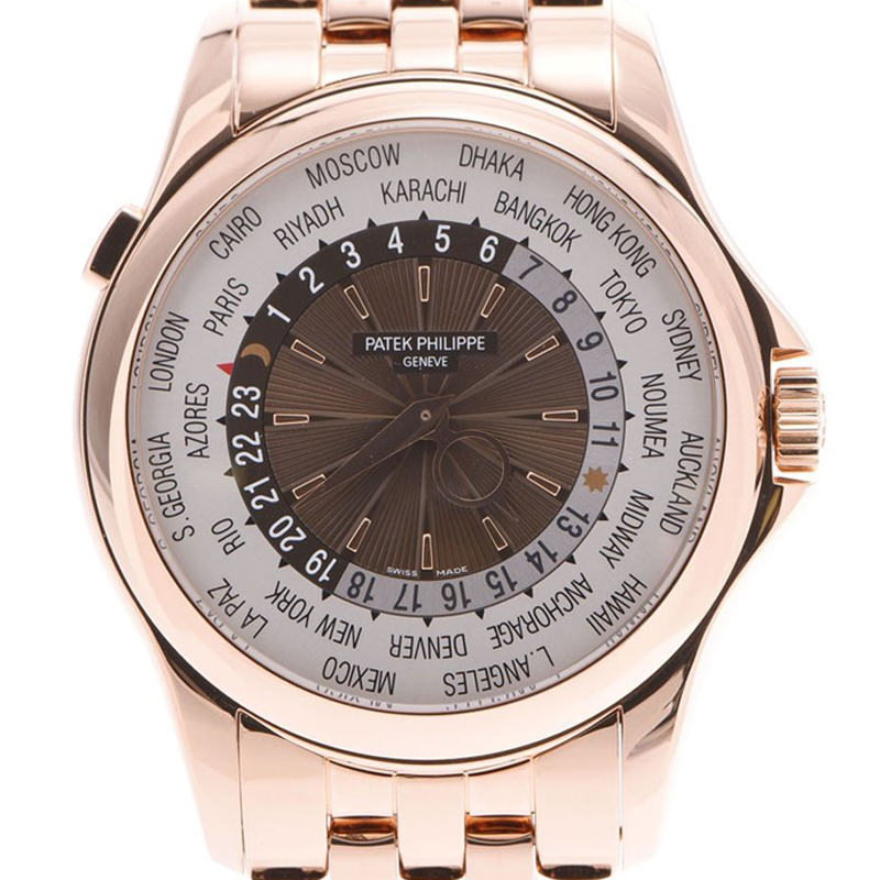 

Patek Philippe Silver/Brown Rose Gold World Time