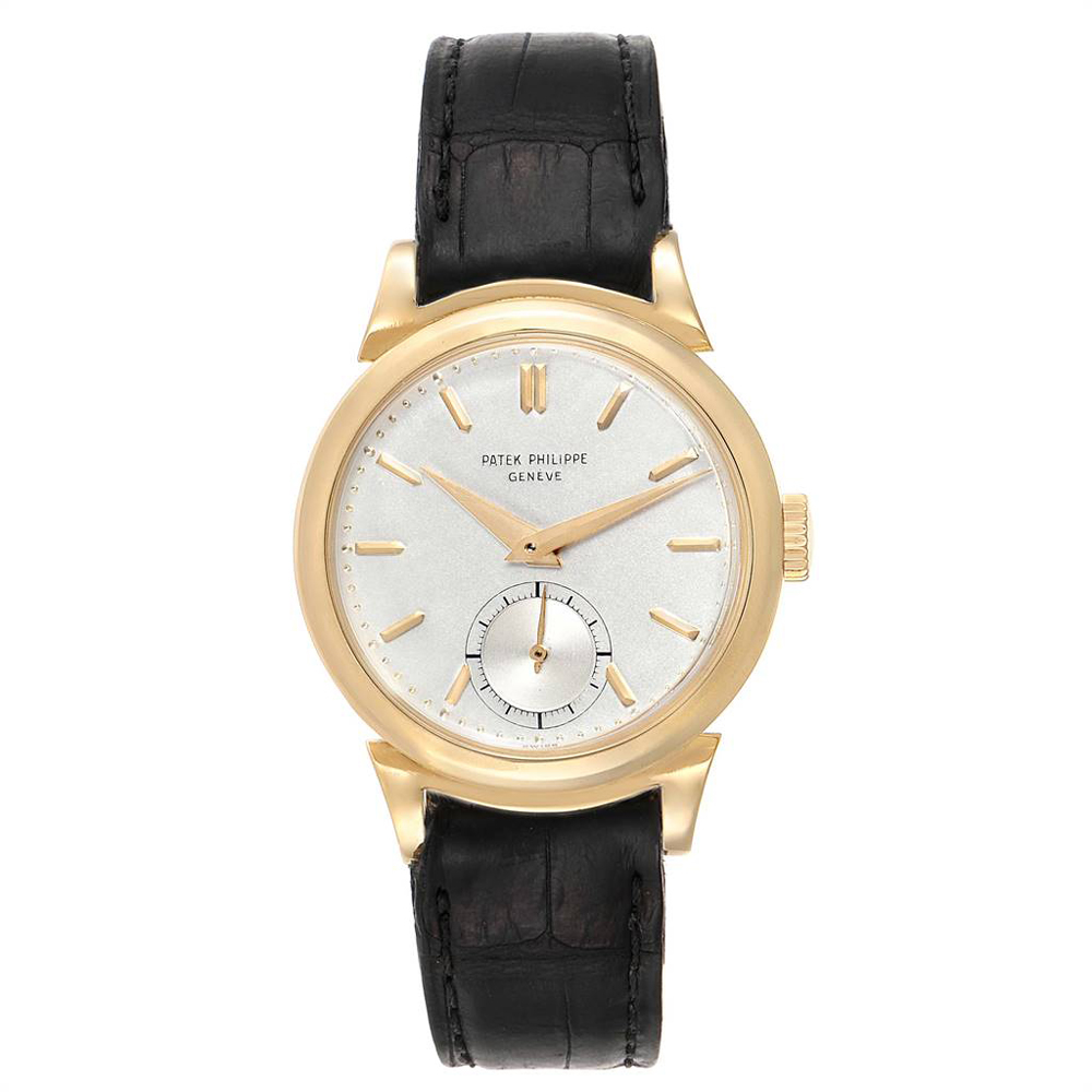 Pre-owned Patek Philippe Silver 18k Yellow Gold Calatrava 1491 Men's ...