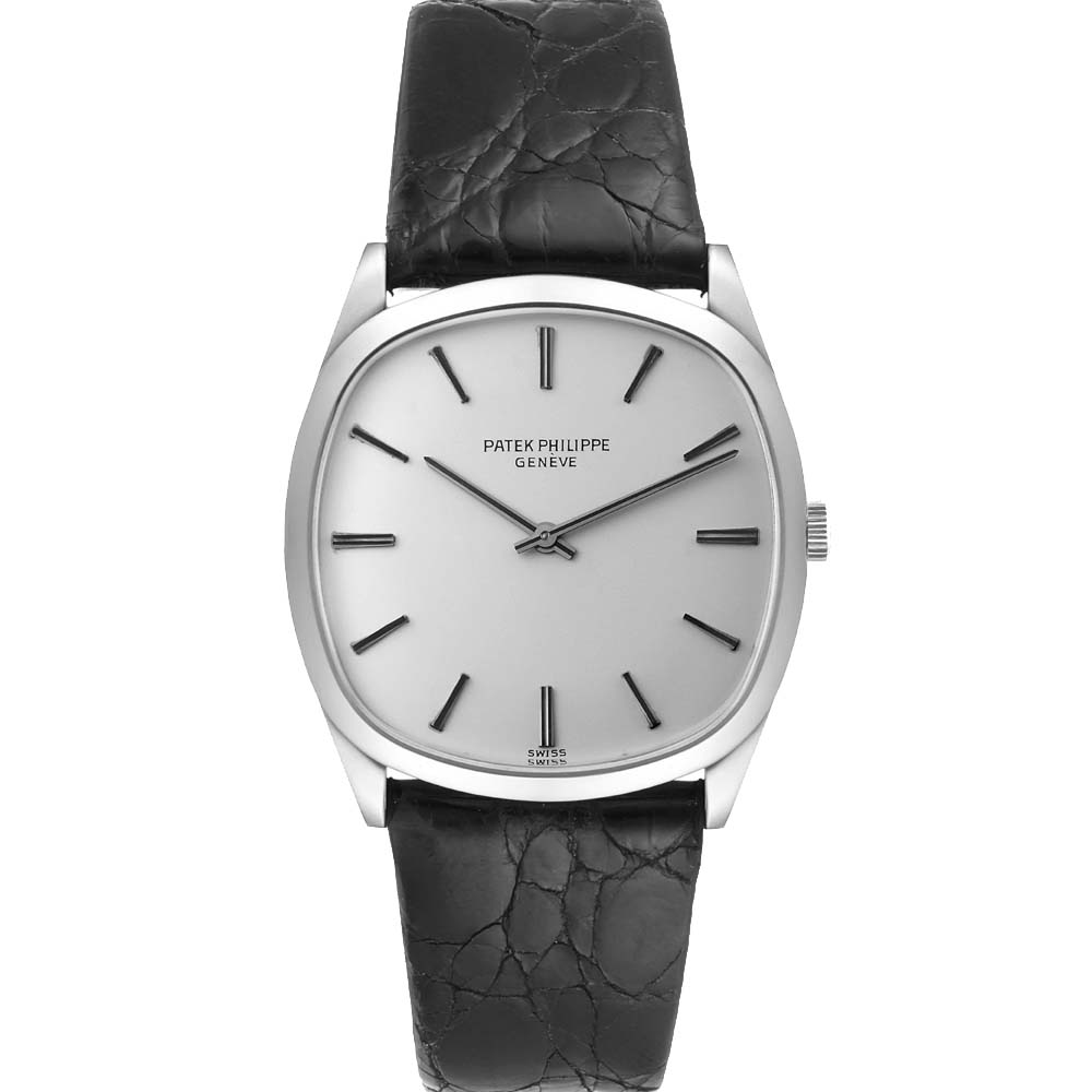 Patek Philippe Silver 18k White Gold Vintage 3544 Men's Wristwatch 32 MM