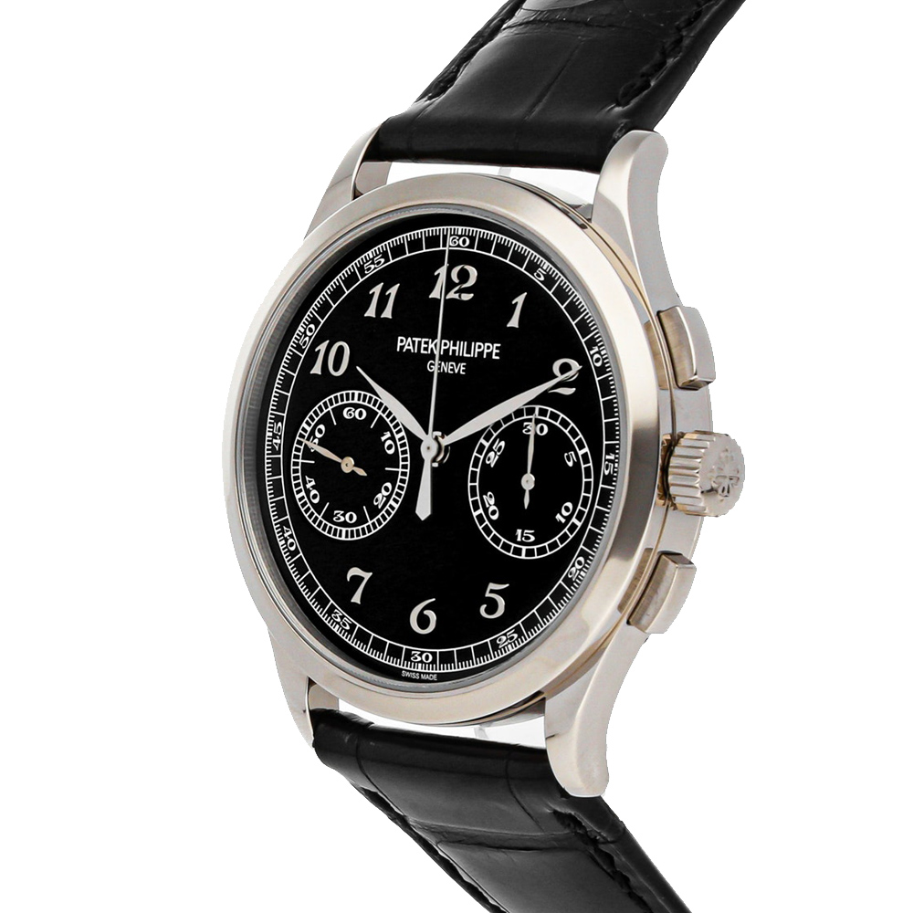 

Patek Philippe Black 18K White Gold Complications Chronograph 5170G-010 Men's Wristwatch 39 MM