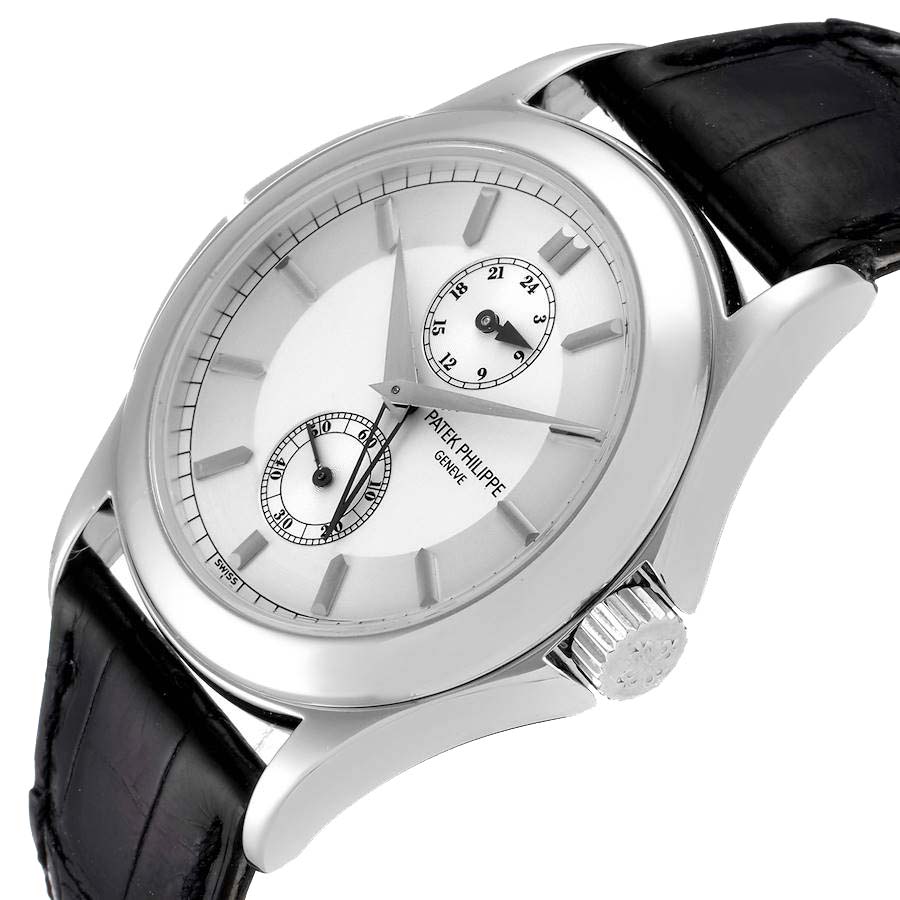 

Patek Philippe Silver Platinum Calatrava Travel Time 5134 Men's Wristwatch 37 MM